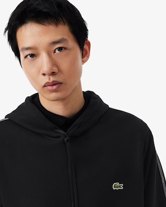 Hoodie mit Rei&szlig;verschluss und Logostreifen
