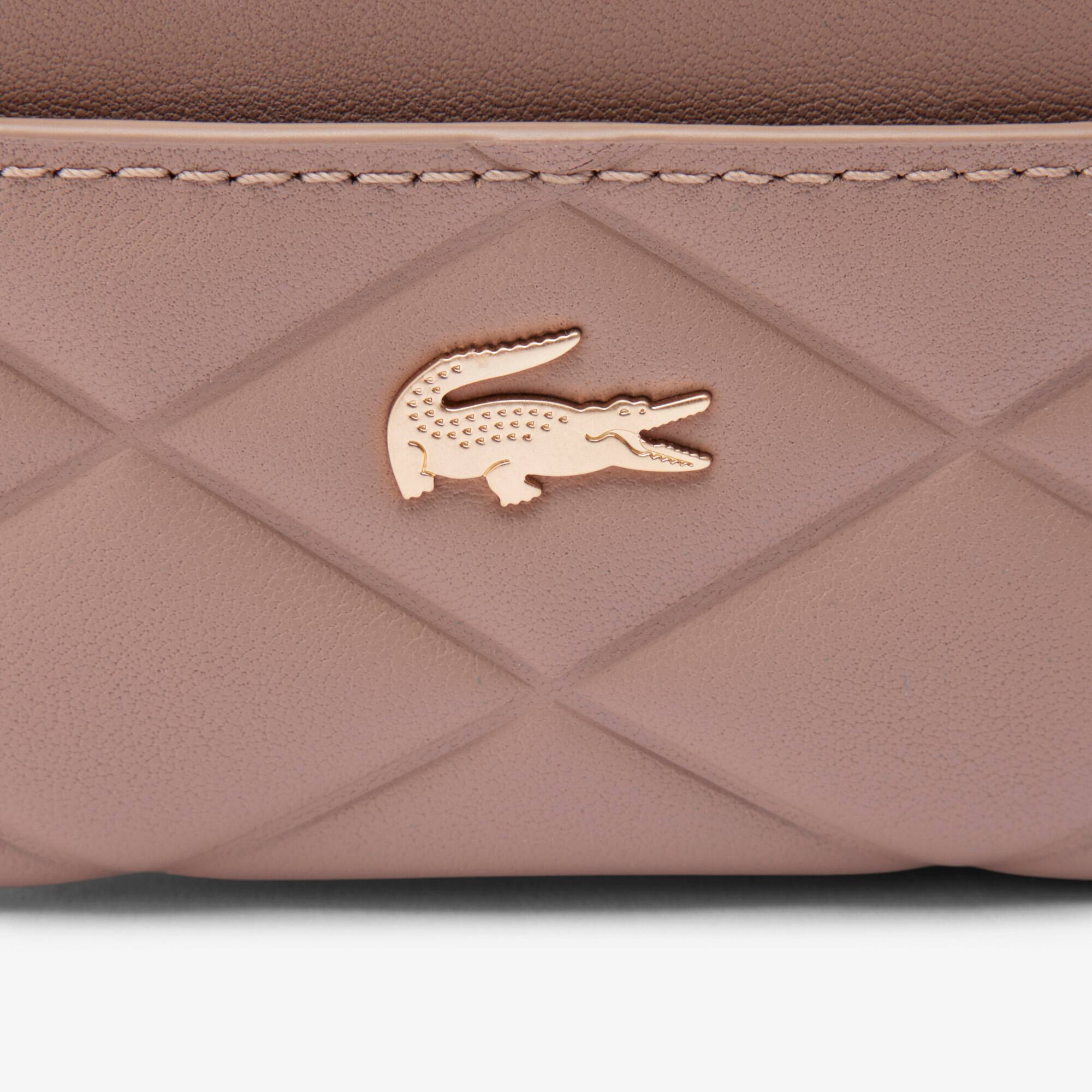 Thumbnail - Lacoste Kartenetui Crocodelle aus Leder - TAUPE Size One Size