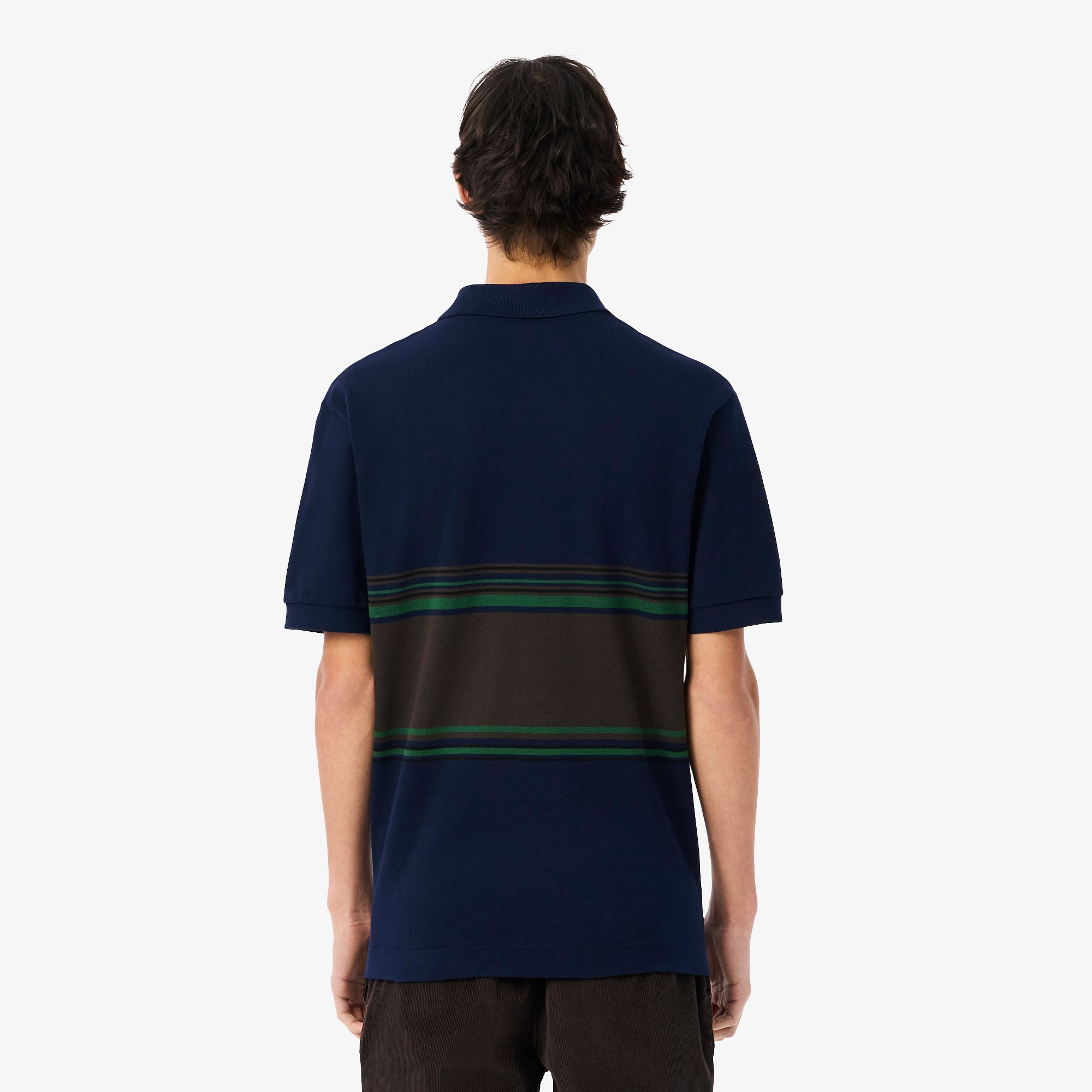Thumbnail - Lacoste Classic Fit-Polohemd mit Streifen, hergestellt in Frankreich - Navy Blau Size XS