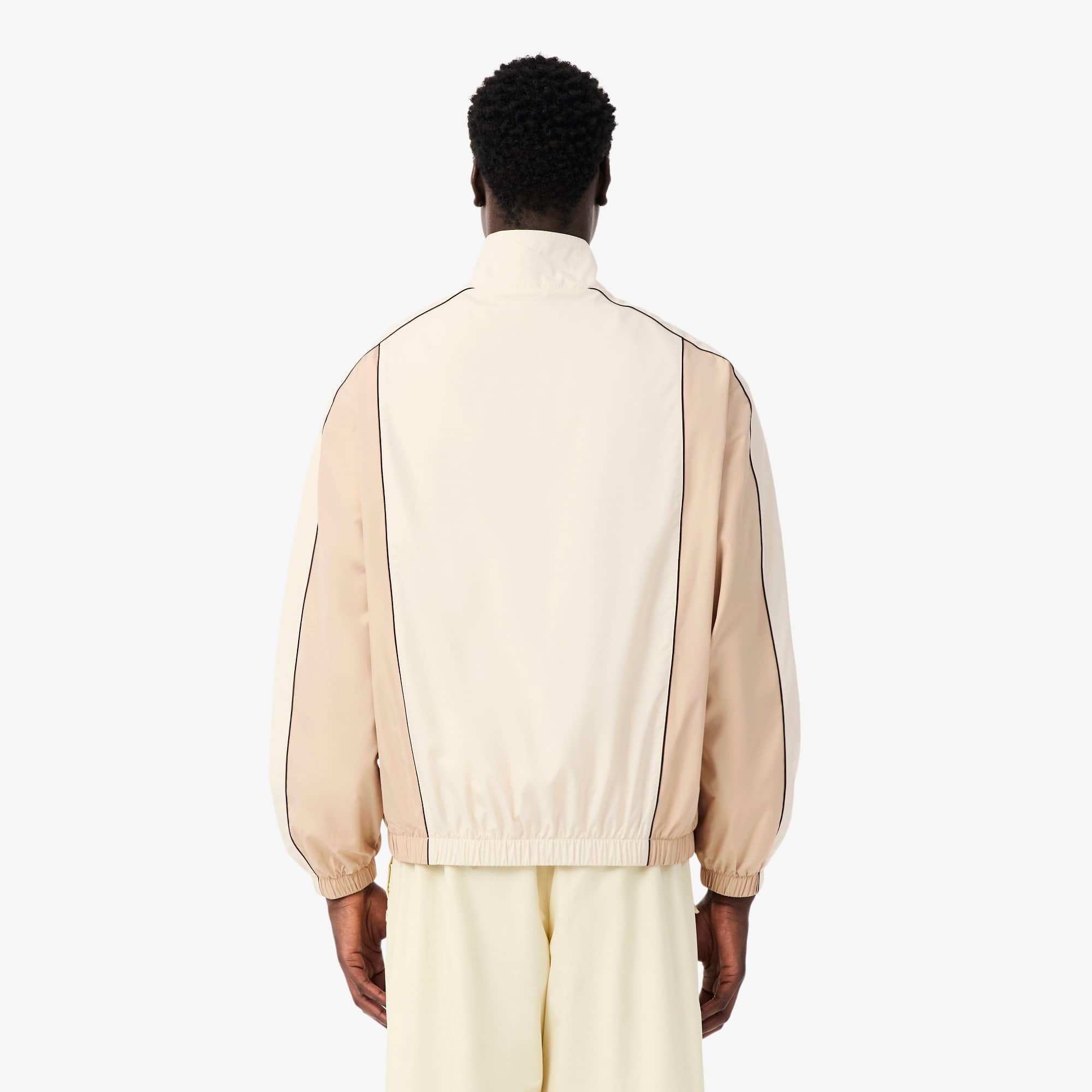 Thumbnail - Lacoste Wasserabweisende Trainingsjacke mit Colorblock-Design - Beige Size 54 - L