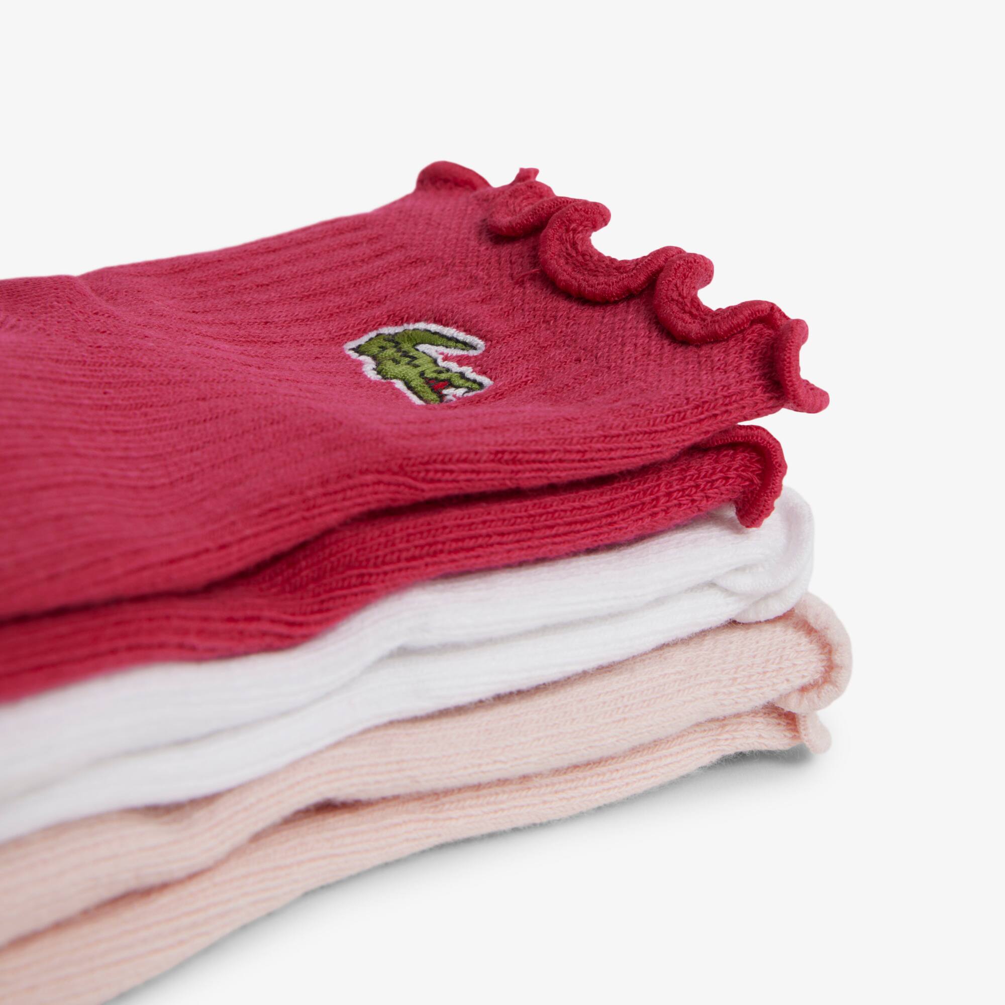 Thumbnail - Lacoste 3er-Pack Baumwollsocken - Weiß / Hellrosa / Rosa Size 6 - 34-38