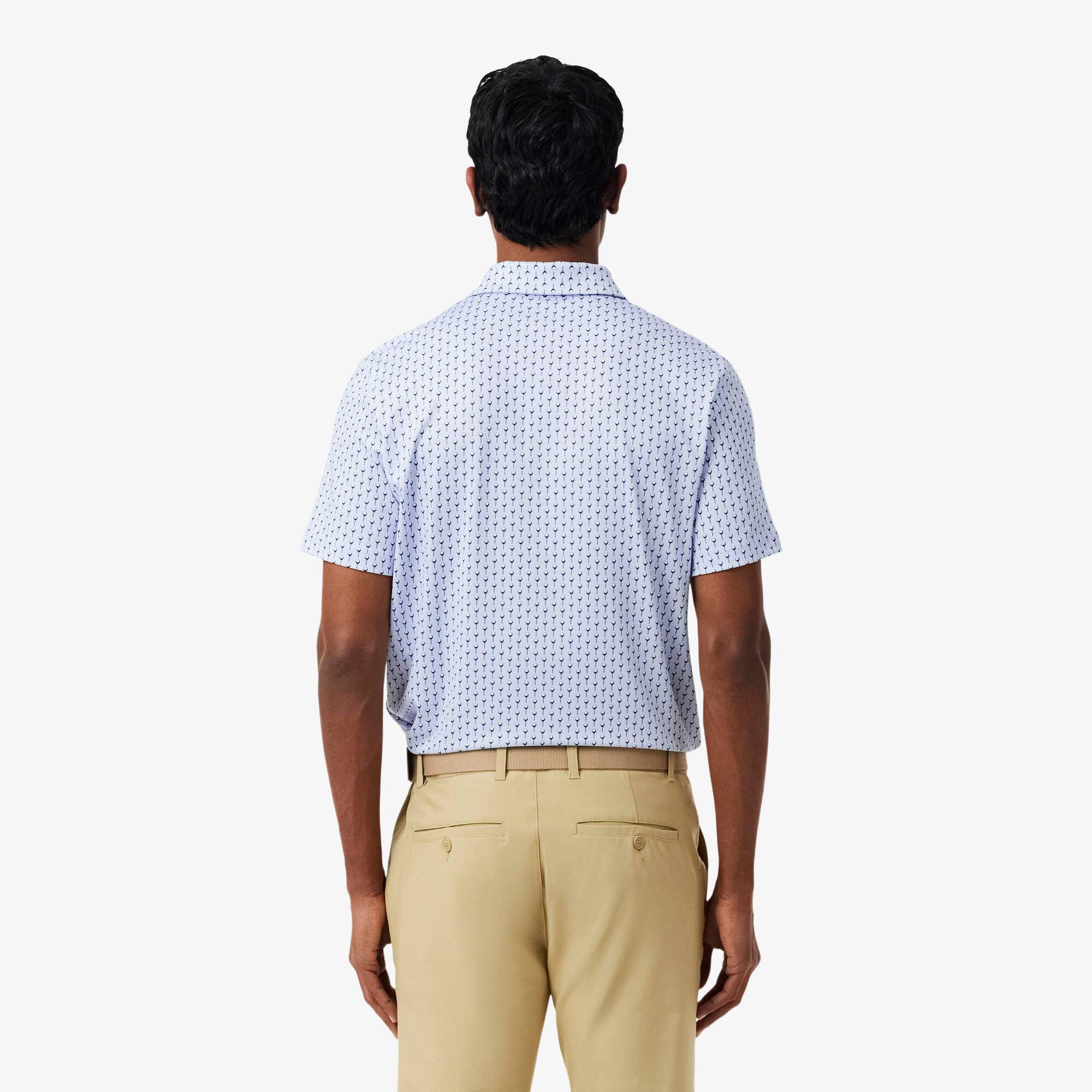 Thumbnail - Lacoste Golf-Polohemd mit Print, Regular Fit - Bleu Clair / Bleu Marine Size XXL