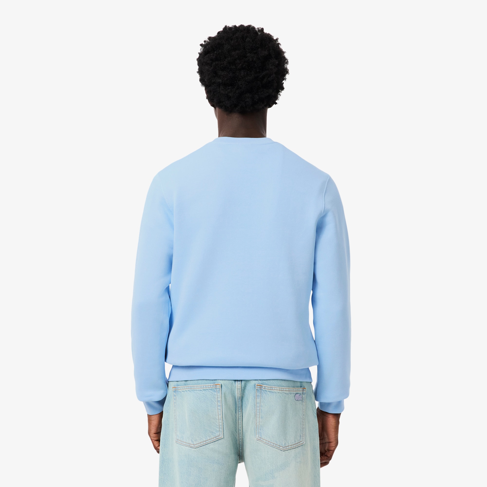 Thumbnail - Lacoste Sweatshirt aus Fleece mit Krokodil und Landschaftsmotiv - Pastellblau Size 6 - XL