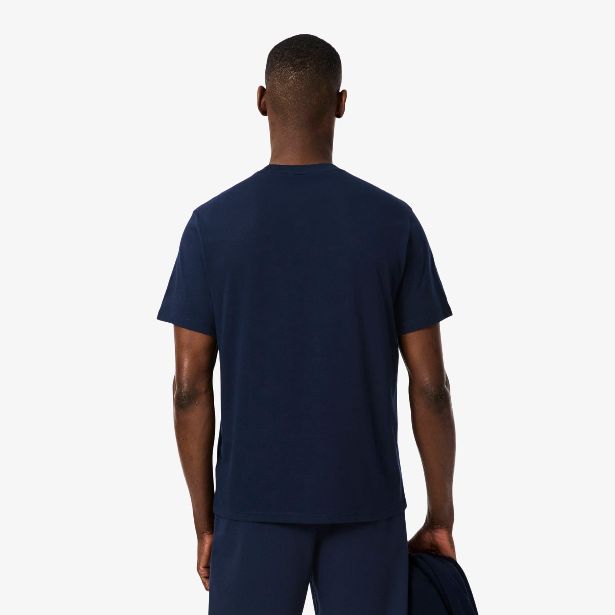 Thumbnail - Lacoste Loungewear-T-Shirt aus Baumwolle mit Krokodil-Druck - Navy Blau / Weiß Size 6 - XL