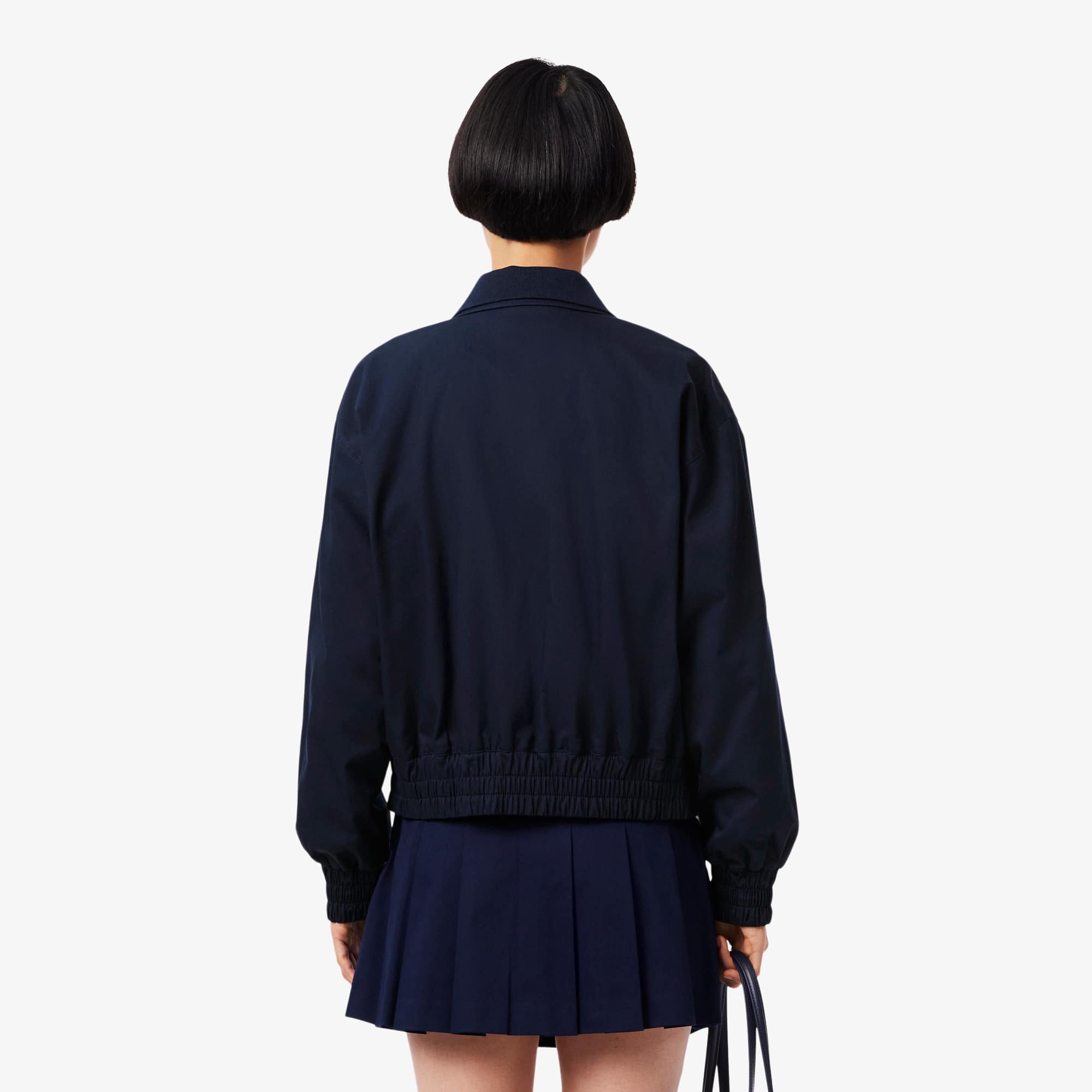 Thumbnail - Lacoste Jacke aus Stretch-Gabardine mit Doppelkragen - Navy Blau Size 40