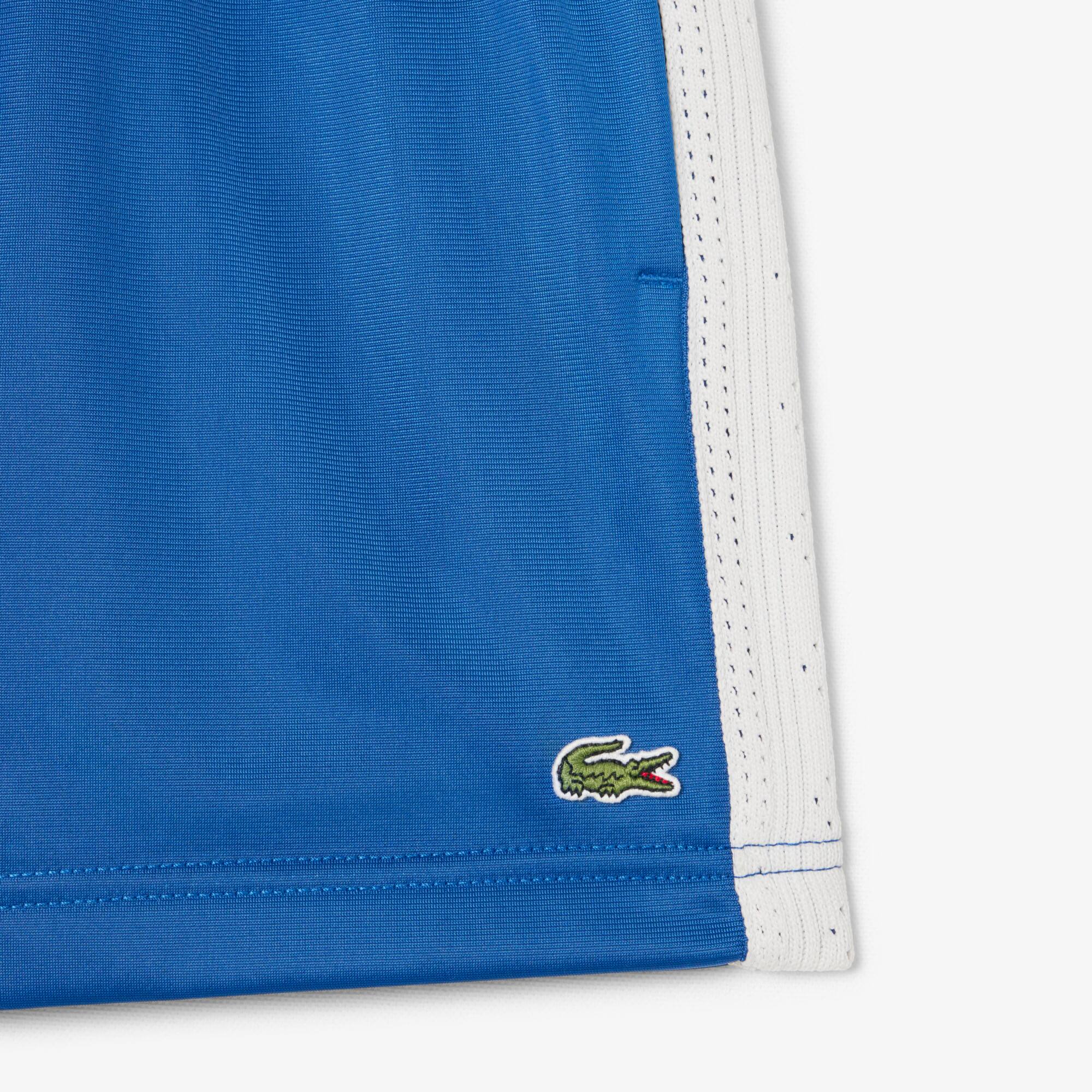 Thumbnail - Lacoste Pointelle-Shorts aus Satin-Jersey mit Streifen - Blau Size 38