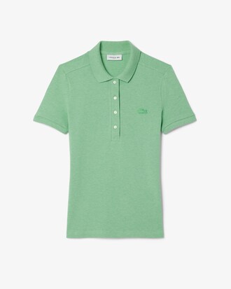 Slim Fit Damen LACOSTE Poloshirt aus Stretch-Baumwoll-Piqué