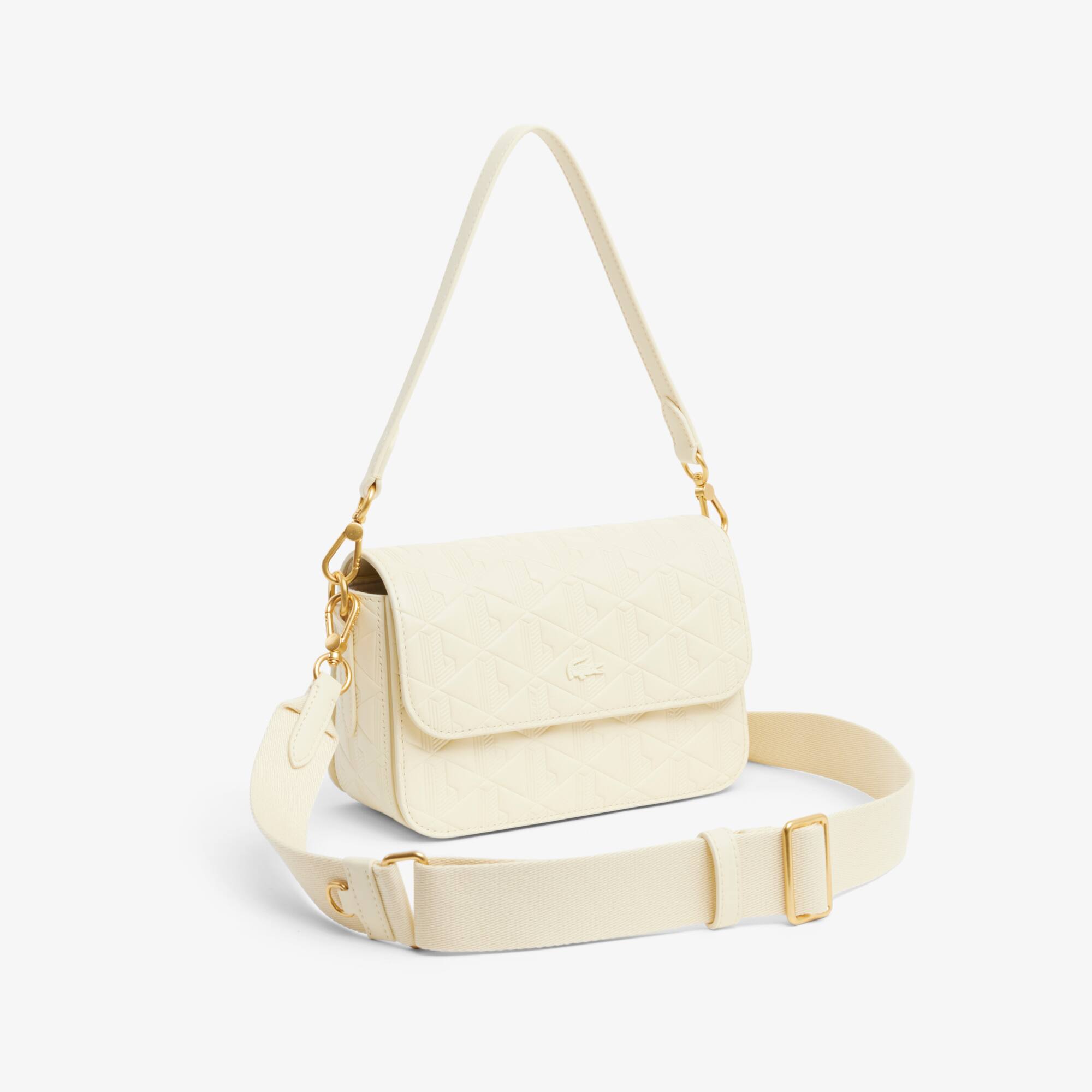 Thumbnail - Lacoste Schultertasche Maheki aus geprägtem Leder - POUDRE Size One Size