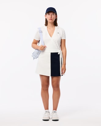 Polohemd aus Stretch-Mini Piqué mit Gürtel