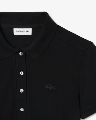 Slim Fit-Polokleid aus dehnbarem Mini Piqu&eacute;