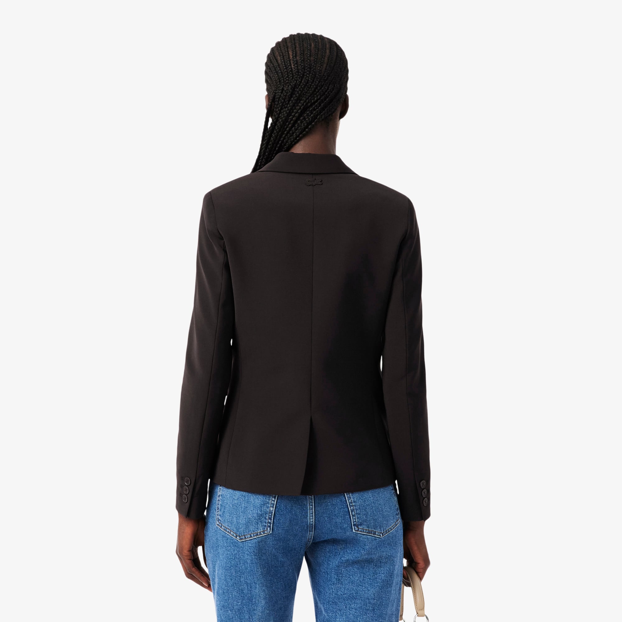 Thumbnail - Lacoste Slim Fit-Blazer aus Wolle mit gesticktem Krokodil - Braun Size 36