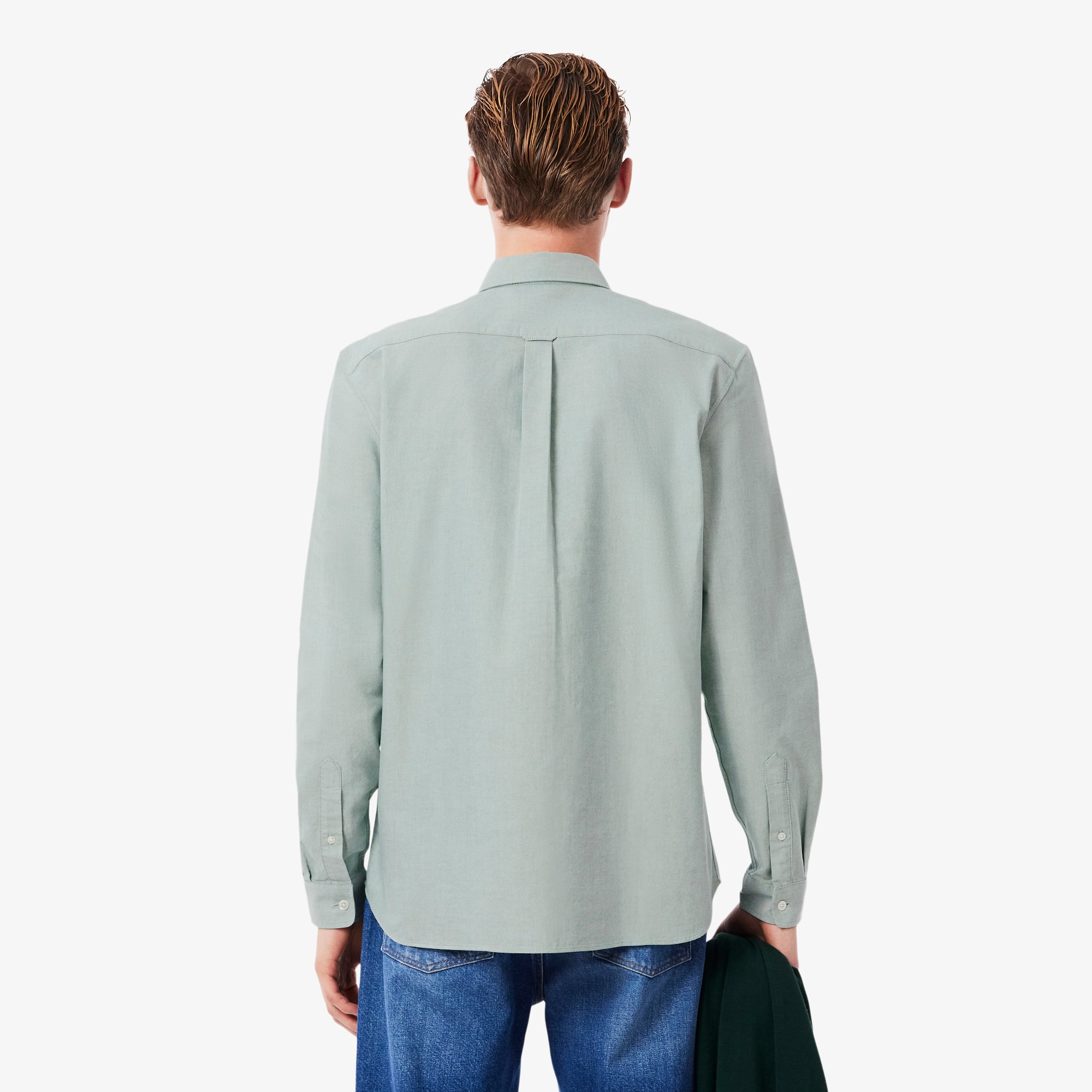 Thumbnail - Lacoste Regular Fit-Hemd aus Baumwoll-Oxford - Weiß / Grün Size 39