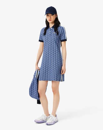 Slim Fit-Polokleid mit Monogramm aus Jacquard