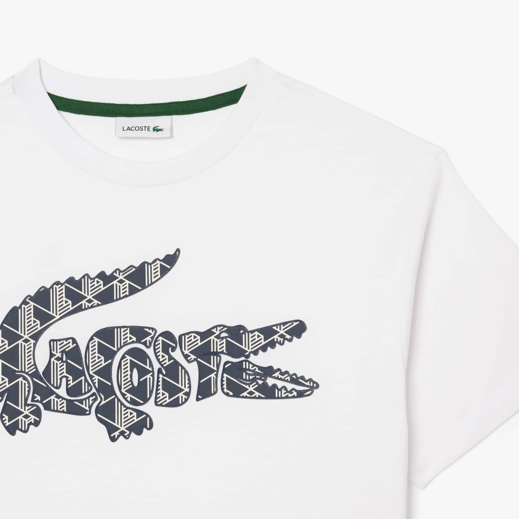 Thumbnail - Lacoste T-Shirt aus Baumwolle mit Monogramm-Print - Weiß Size 8 - 8A