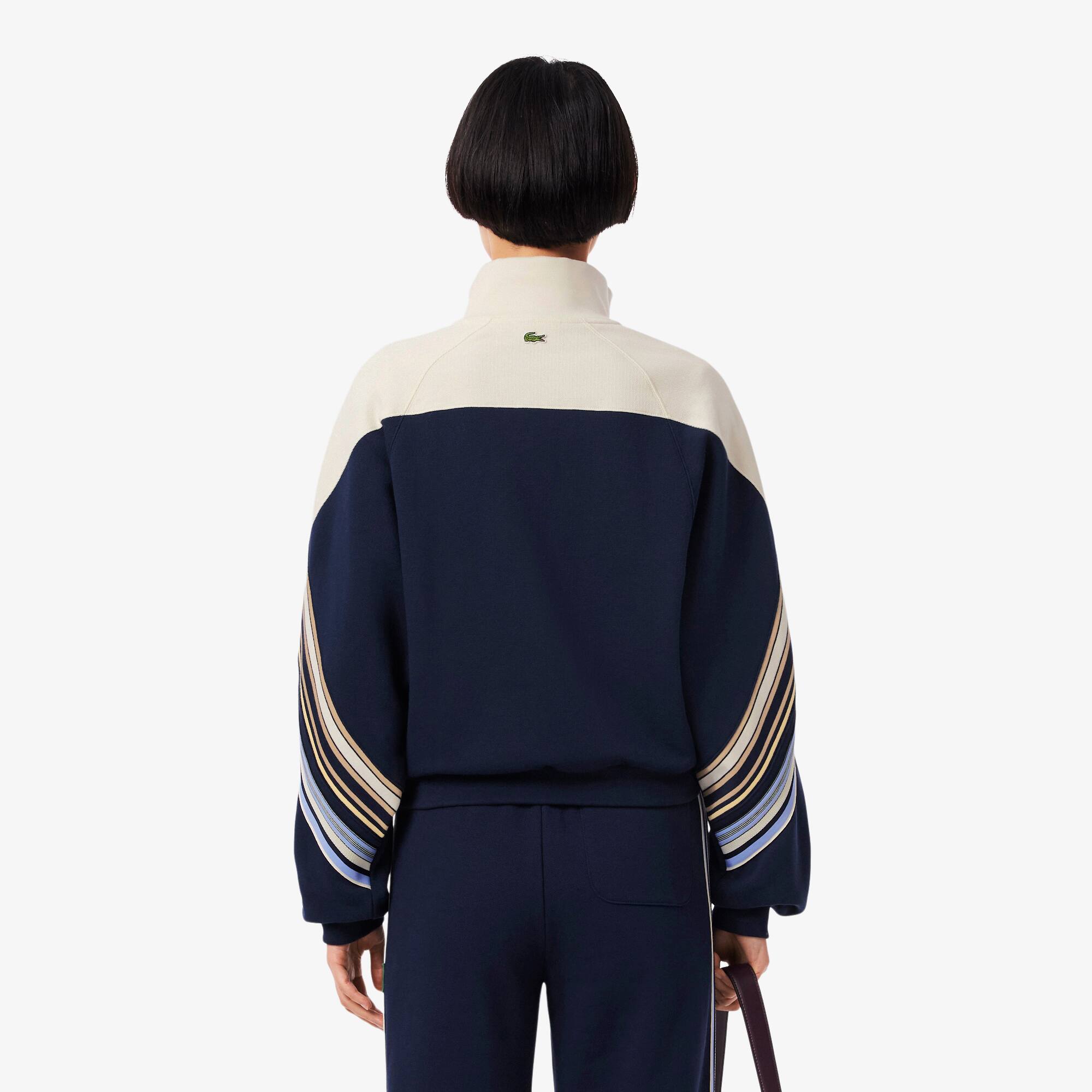 Thumbnail - Lacoste Französisches Sweatshirt mit Reißverschluss - Navy Blau / Weiß Size 46