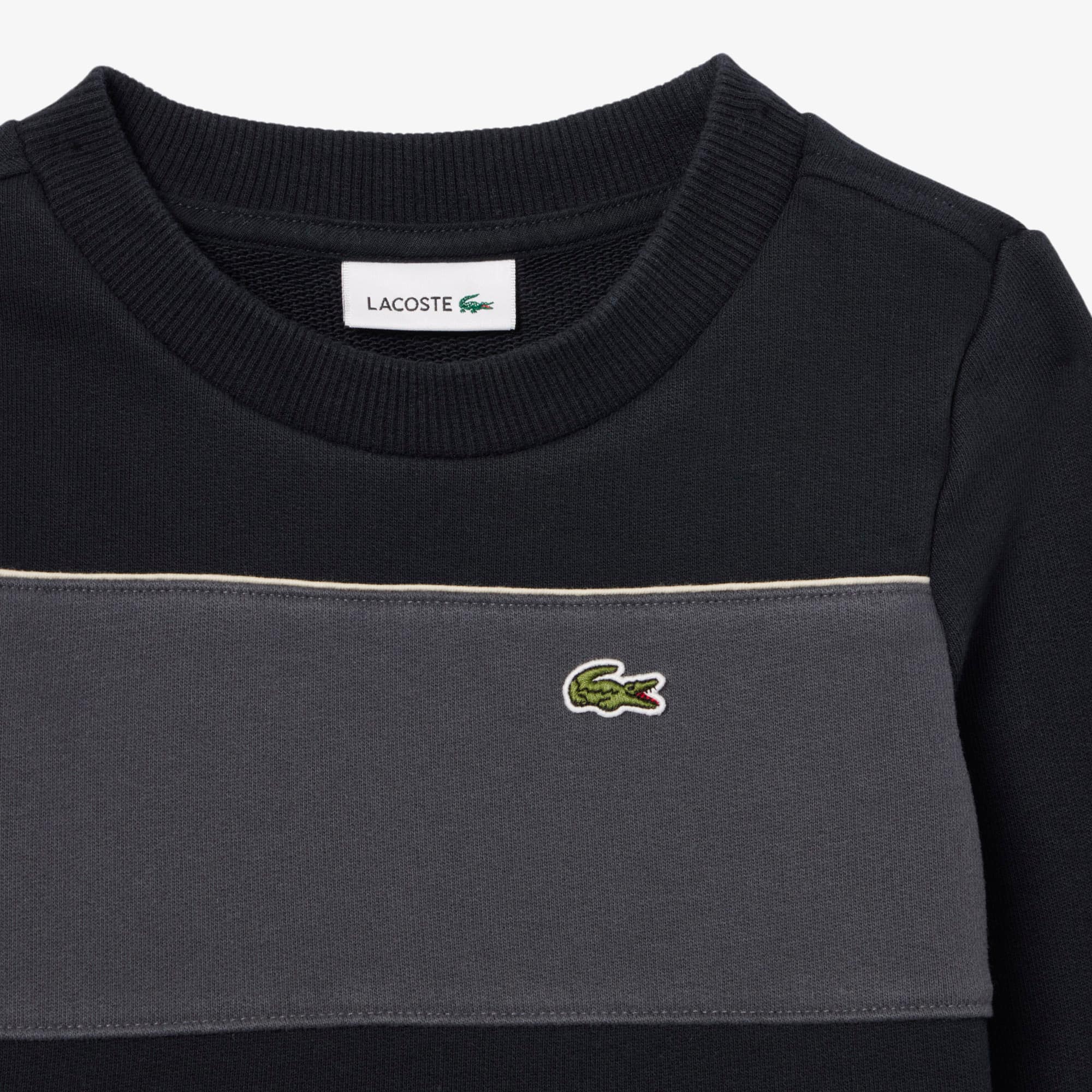 Thumbnail - Lacoste Sweatshirt aus Fleece mit Colorblock-Design - Schwarz Size 7 - 7A