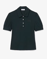 Slim Fit-Polohemd aus flie&szlig;endem Jersey mit Puff&auml;rmeln