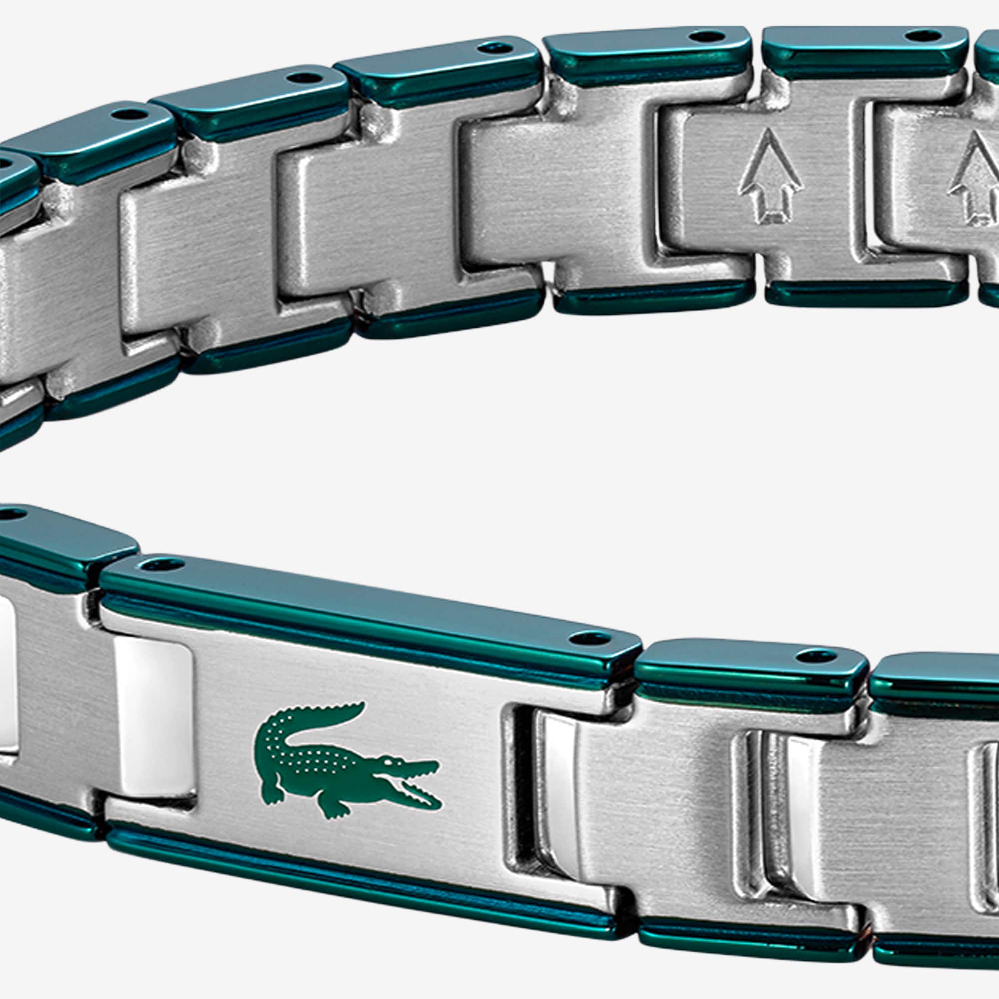 Thumbnail - Lacoste Armband Metropole Edge - SILVER AND GREEN Size M