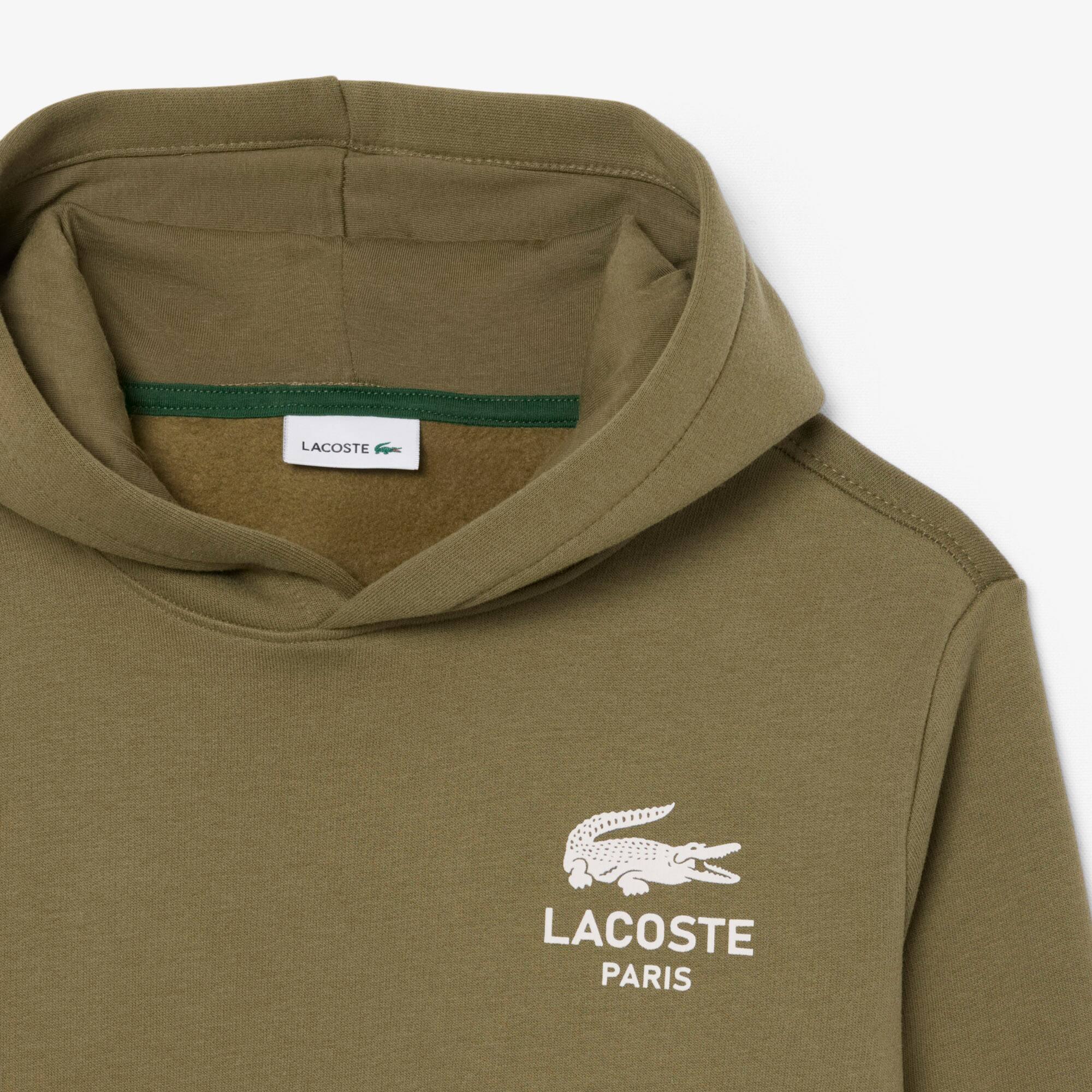 Thumbnail - Lacoste Hoodie mit Print - Khaki Grün Size 10 - 12A