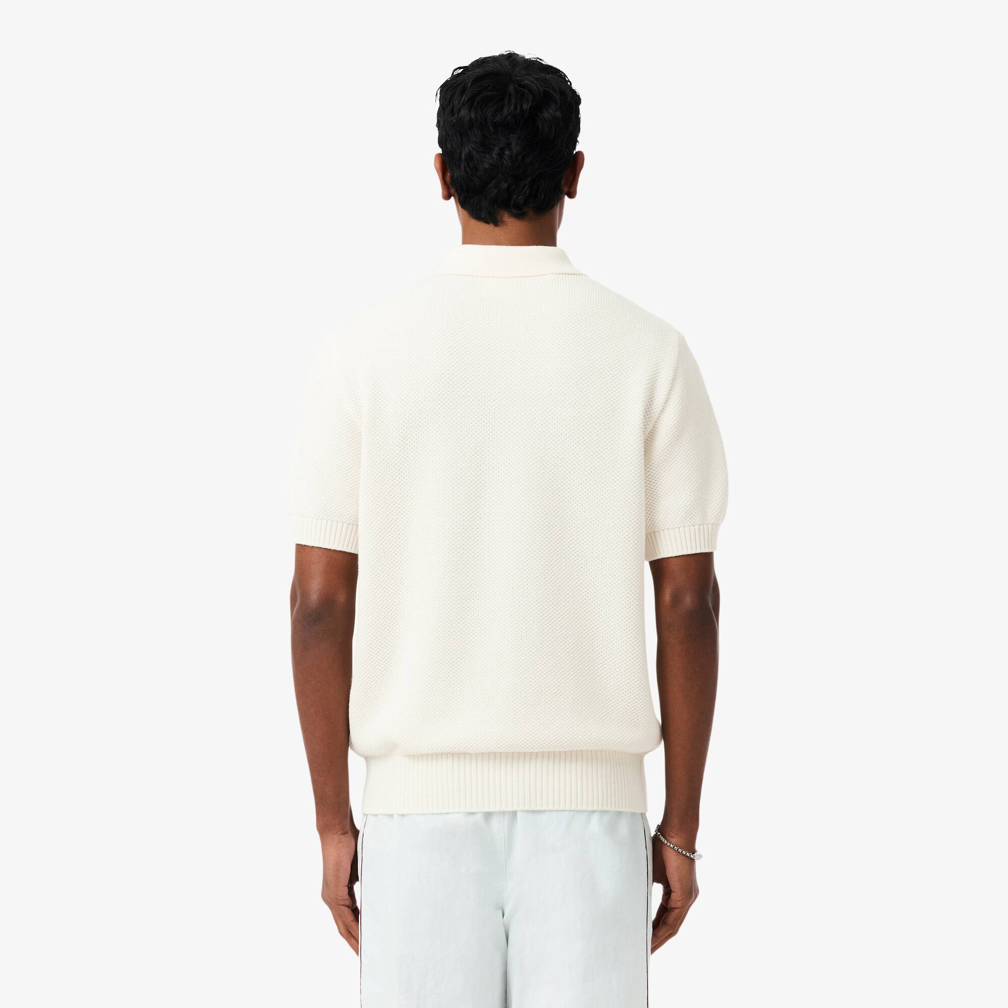 Thumbnail - Lacoste Französischer Pullover Archive Edition mit Polokragen - Weiß Size M