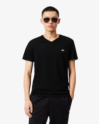 T-Shirt aus leichter Pima-Baumwolle mit V-Ausschnitt