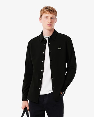 Slim Fit-Hemd aus Baumwollpiqu&eacute;