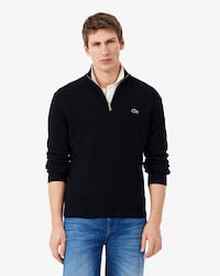 Pullover aus Tuchwolle mit Rei&szlig;verschluss und hohem Kragen