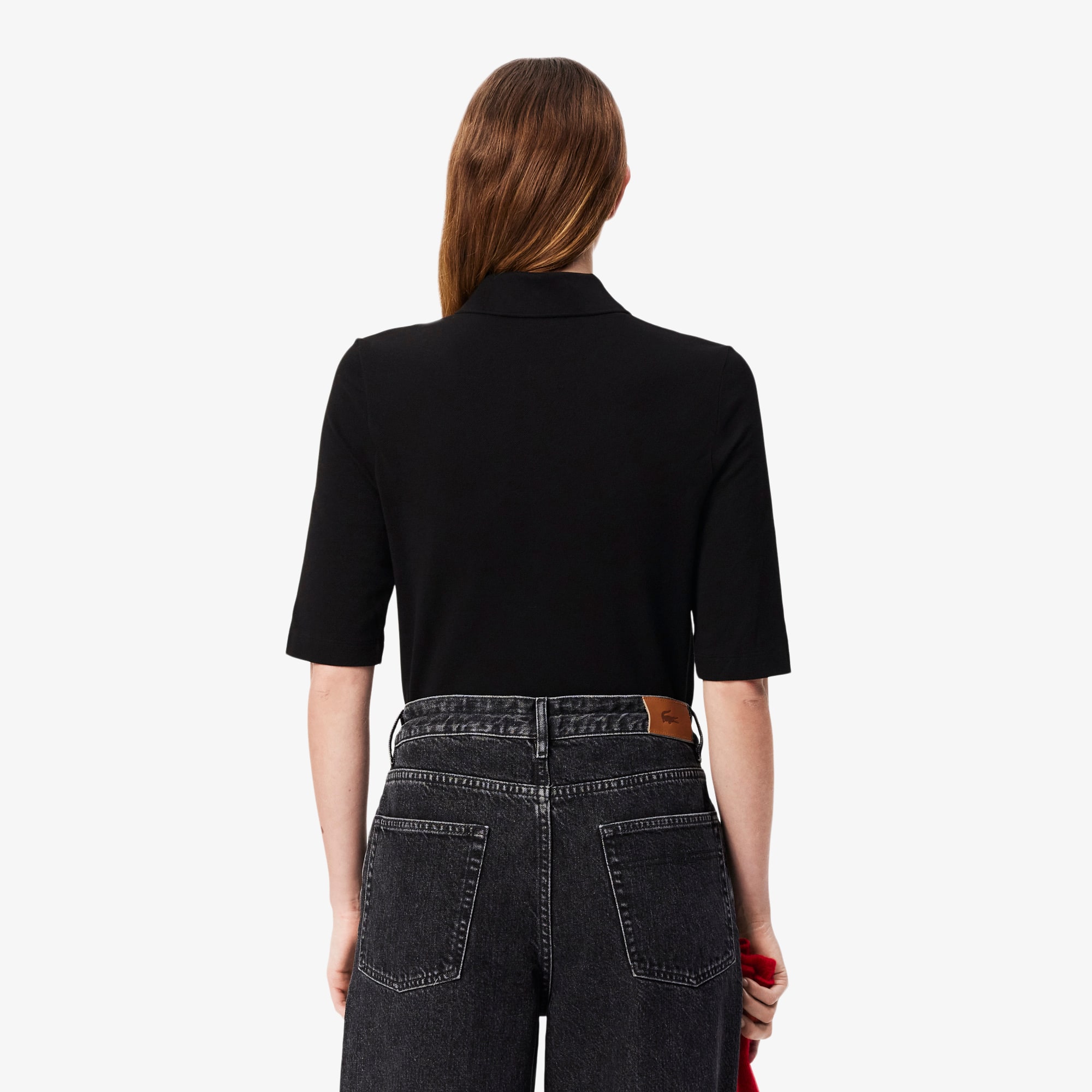 Thumbnail - Lacoste Slim Fit-Polohemd L.12.D mit Dreiviertelärmeln - Schwarz Size 38