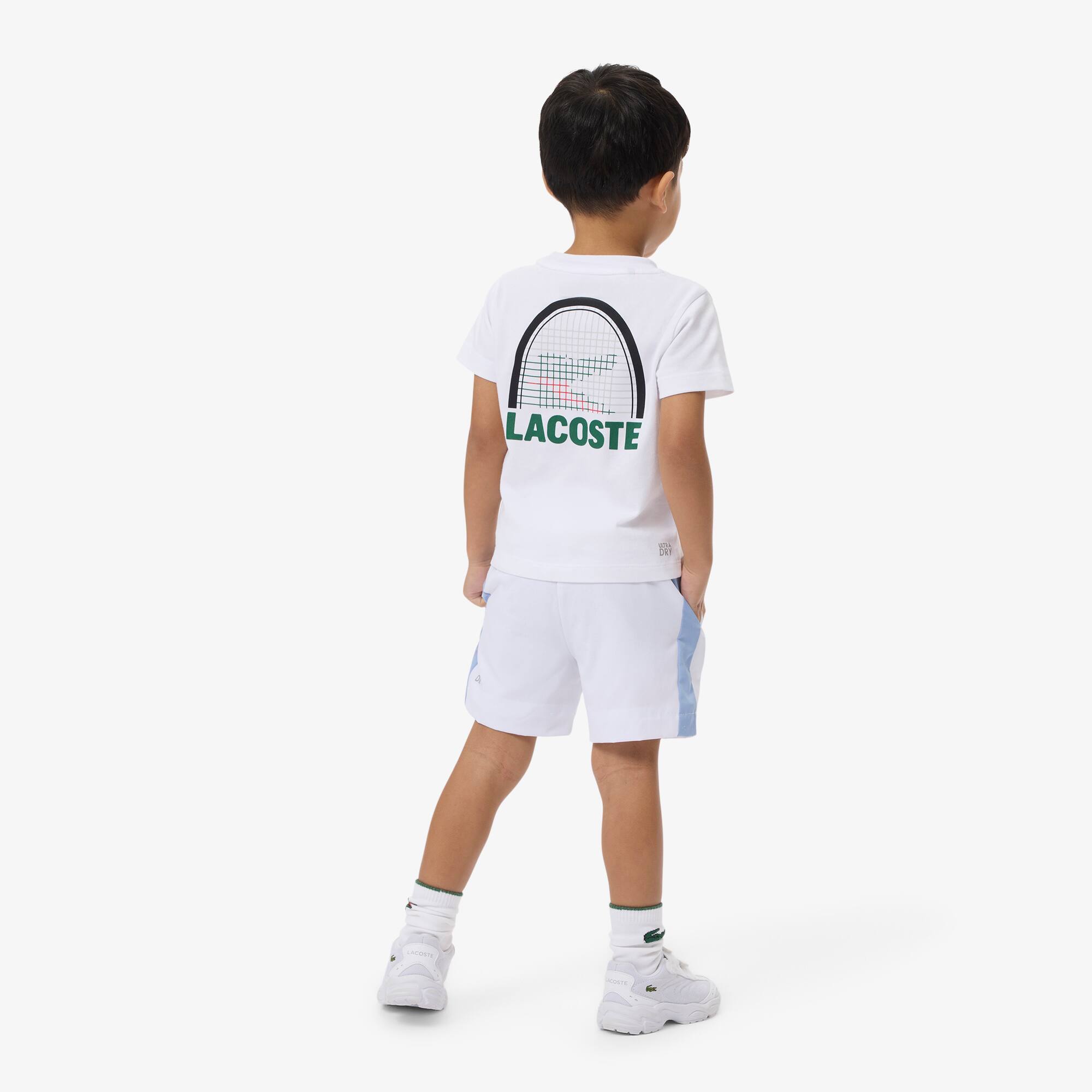 Thumbnail - Lacoste Sportshorts aus Diamant-Taft mit Colorblock-Design - Weiß Size 2 - 2A