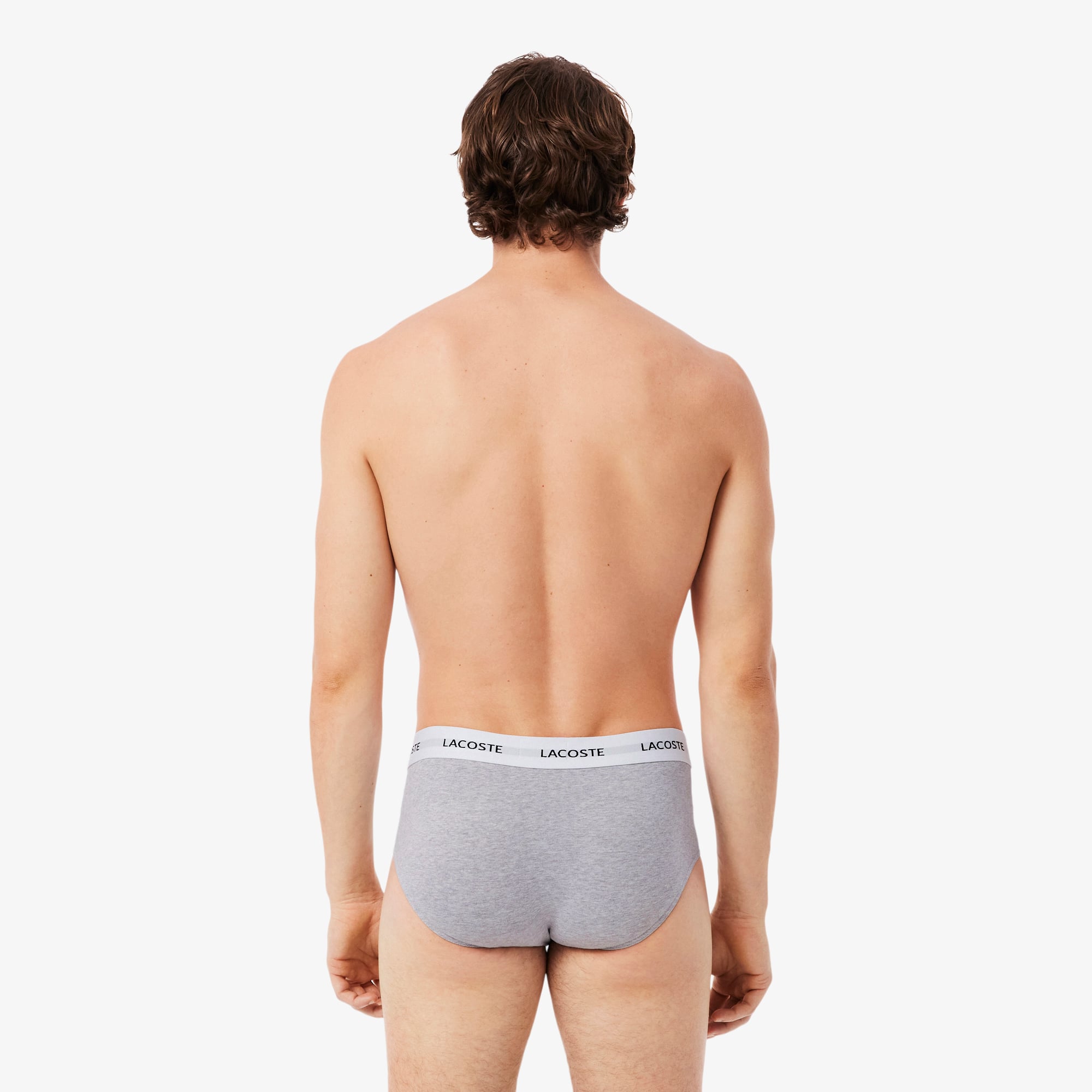 Thumbnail - Lacoste 3er-Pack Slips aus Stretch-Baumwolle - Schwarz / Weiß / Heidekraut Grau Size M