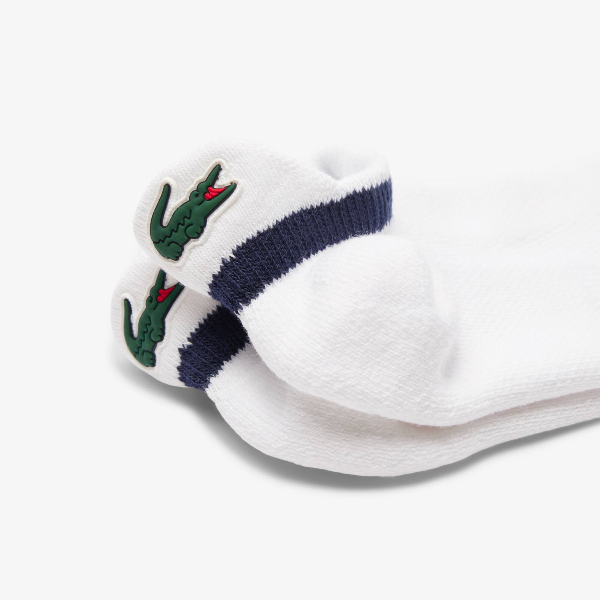 Thumbnail - Lacoste Sportsocken aus atmungaktiver Baumwolle - Weiß / Navy Blau Size 43/46