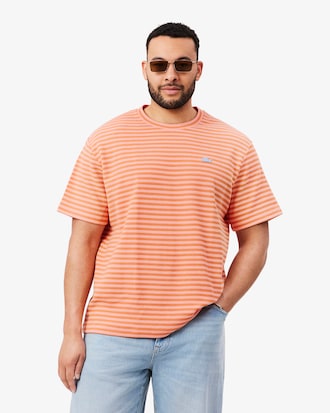 Gestreiftes T-Shirt aus strukturierter Baumwolle