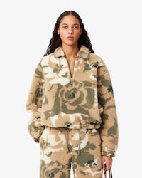 Oversized-Sweatshirt aus Jacquard-Fleece mit Polokragen