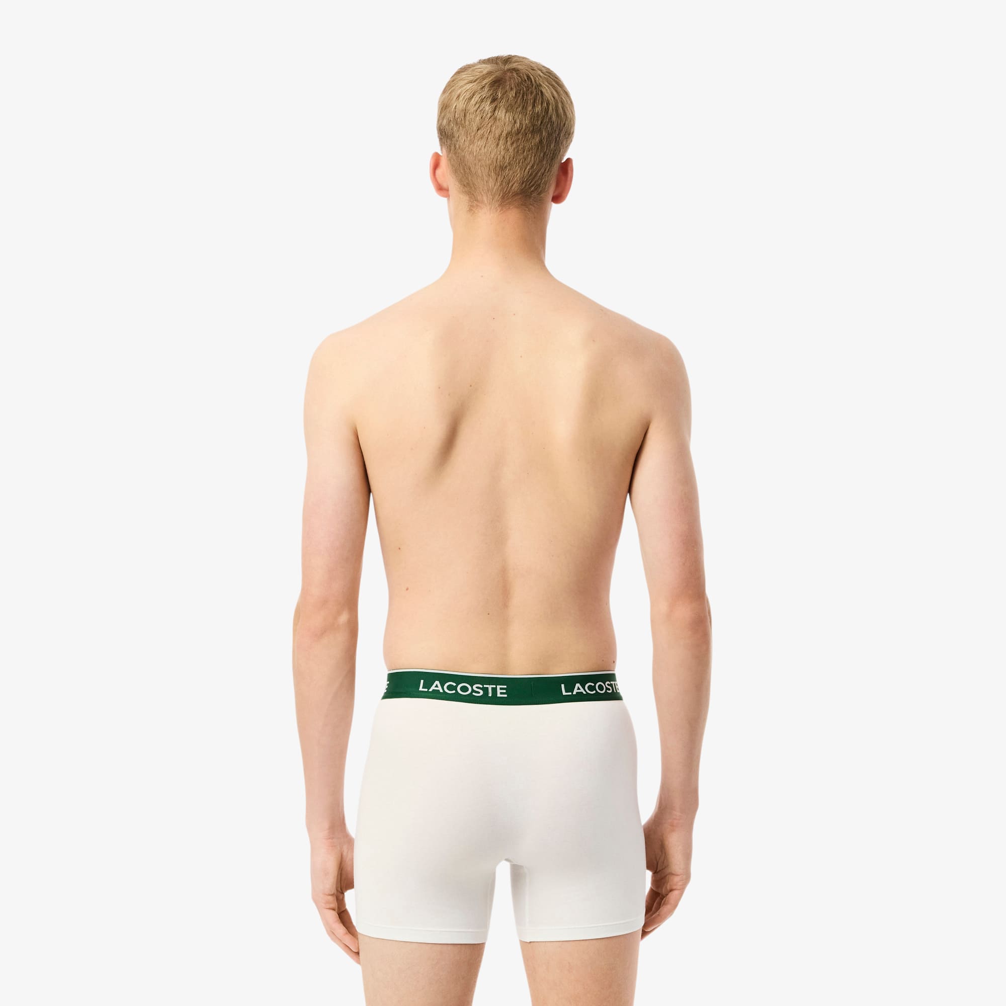 Thumbnail - Lacoste 3er-Pack Boxer Brief aus Stretch-Baumwolle - Schwarz / Weiß / Heidekraut Grau Size M