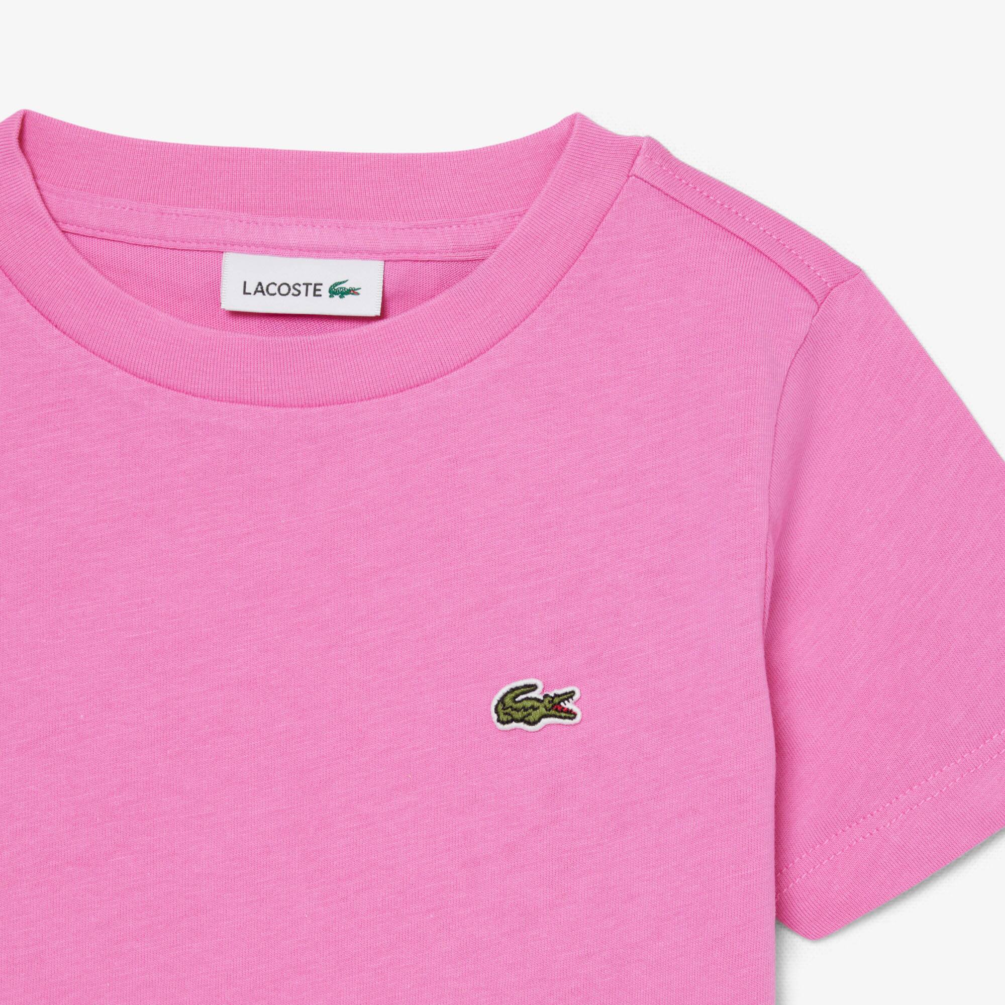 Thumbnail - Lacoste Unisex T-Shirt aus Baumwolle - Rose Size 4 - 4A