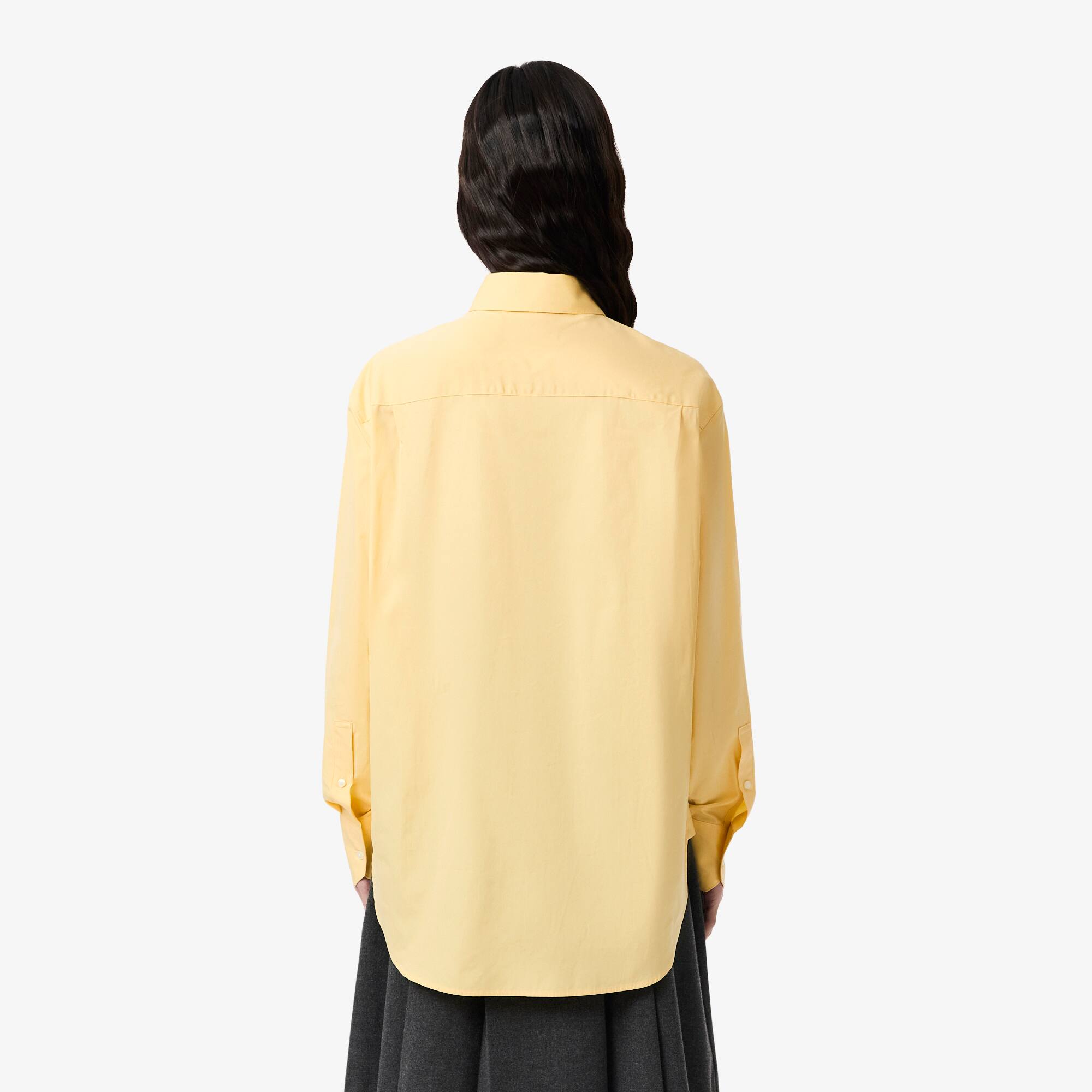 Thumbnail - Lacoste Oversized-Hemd aus Baumwollpopeline - Gelb Size 40