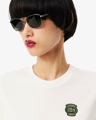 T-Shirt aus Baumwolle mit Badge