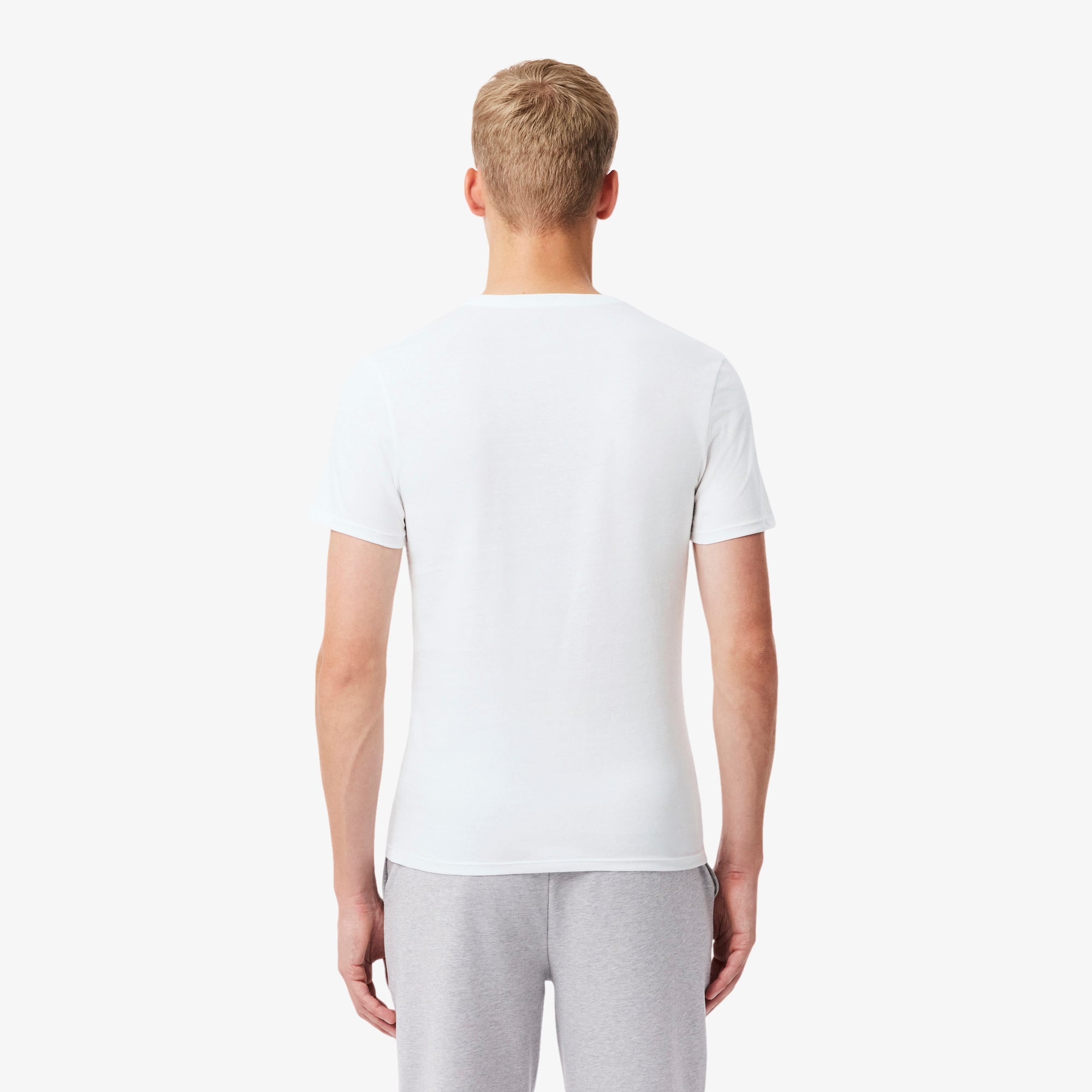 Thumbnail - Lacoste 3er-Pack Loungewear-T-Shirts, Slim Fit - Weiß / Heidekraut Grau / Schwarz Size 6 - XL