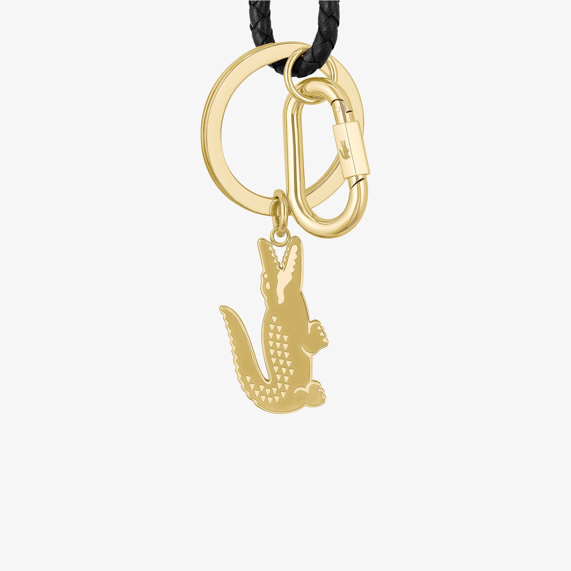 Thumbnail - Lacoste Halskette Arthor mit Anhänger - YELLOW GOLD AND BLACK Size One Size