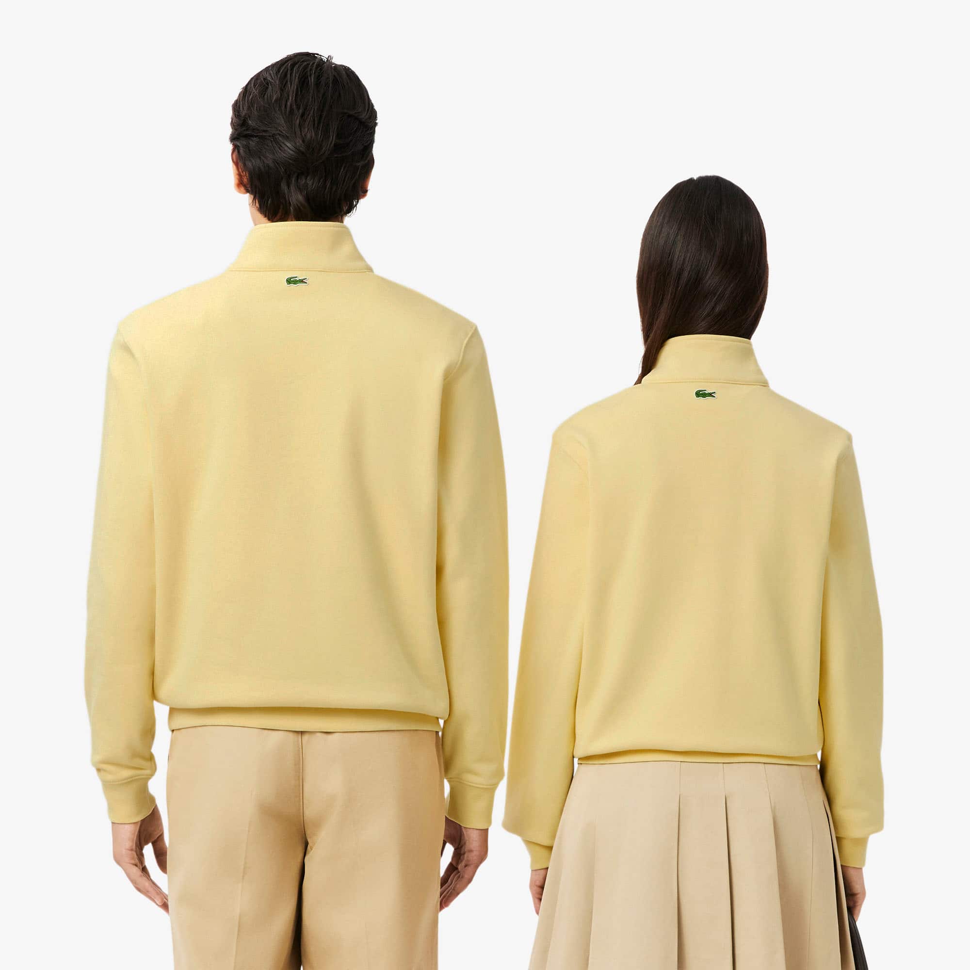 Thumbnail - Lacoste Sweatshirt mit Reißverschluss, hohem Kragen und Print - Gelb Size M