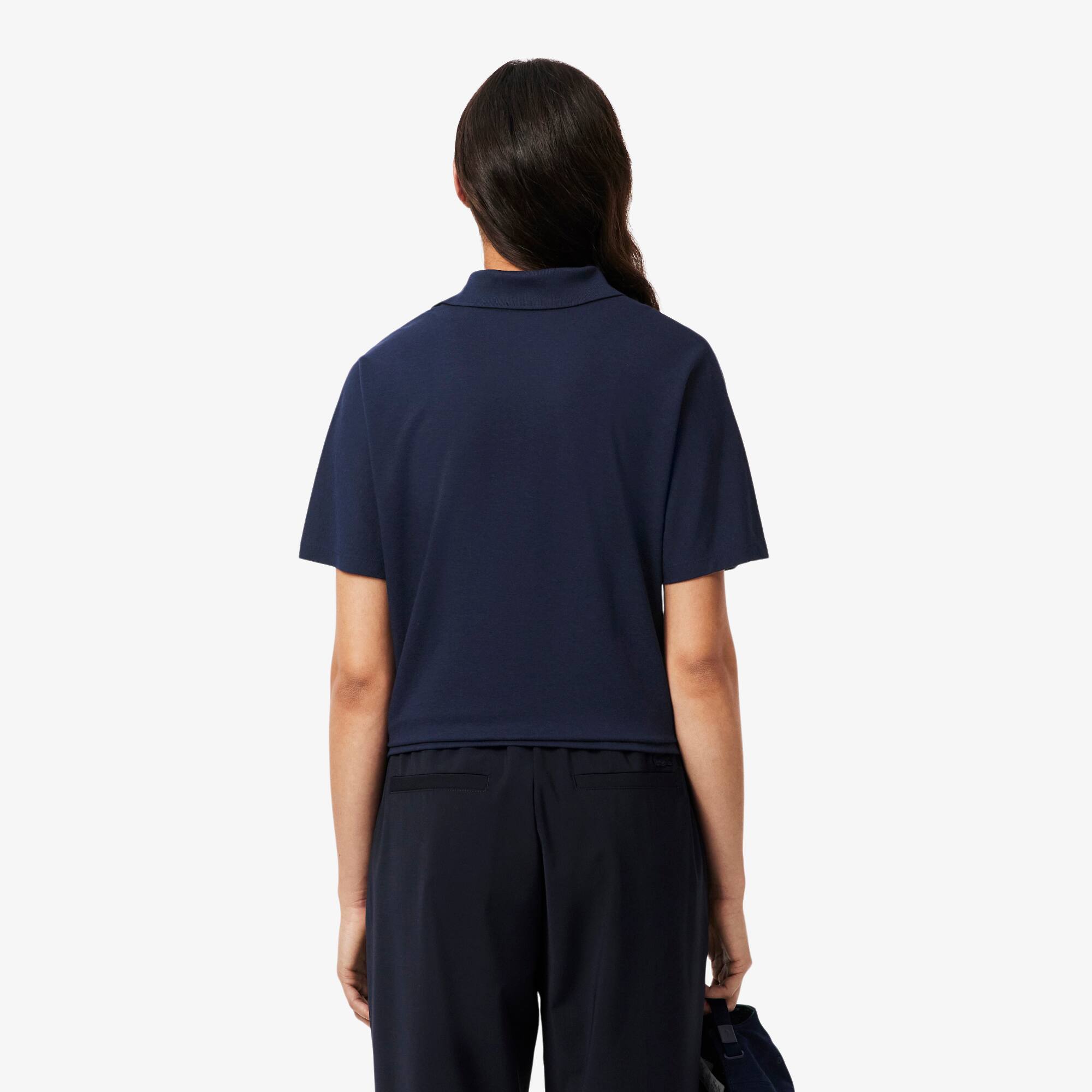 Thumbnail - Lacoste Fließendes Relaxed Fit-Polohemd aus Piqué - Navy Blau Size XS