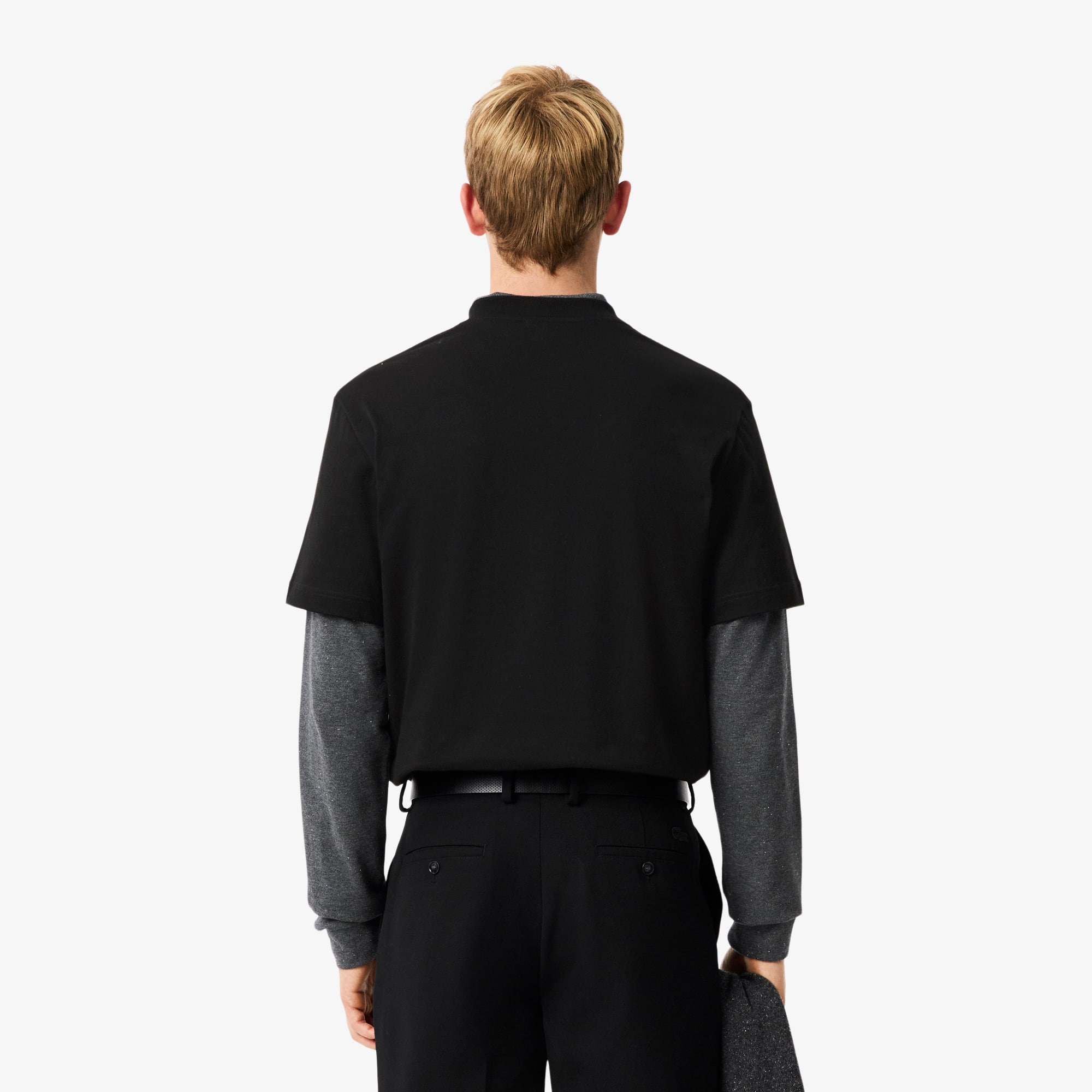 Thumbnail - Lacoste T-Shirt aus schwerem Jersey mit Krokodil und Landschaft - Schwarz Size 6 - XL