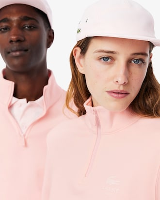 Sweatshirt mit Reißverschluss, hohem Kragen und Print