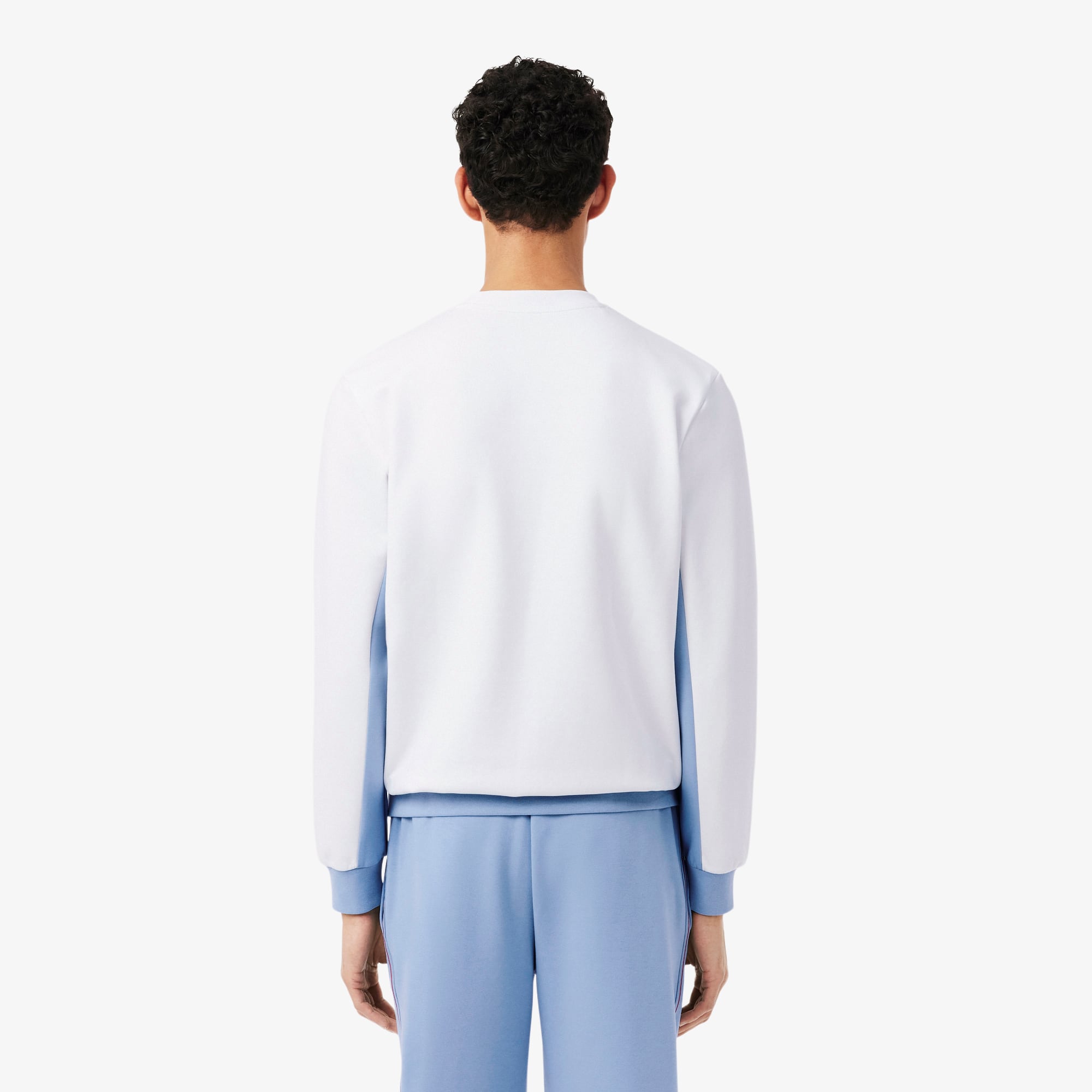 Thumbnail - Lacoste Sweatshirt mit Colorblock-Design - Weiß / Hellblau Size 4XL