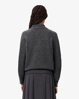 Pullover aus Tuchwolle mit hohem Kragen