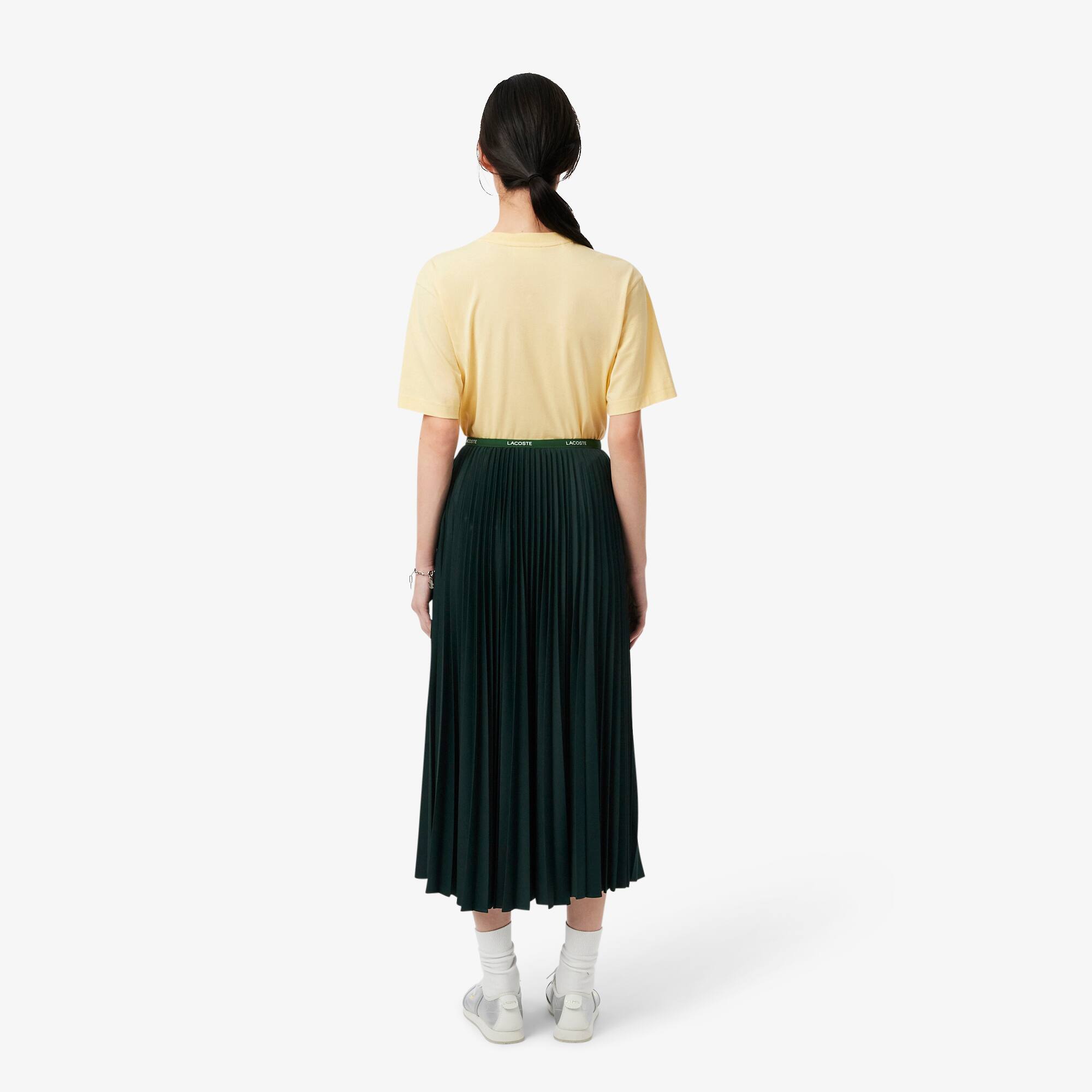 Thumbnail - Lacoste Langer Faltenrock mit elastischem Bund - Sinople Grün Size XXS