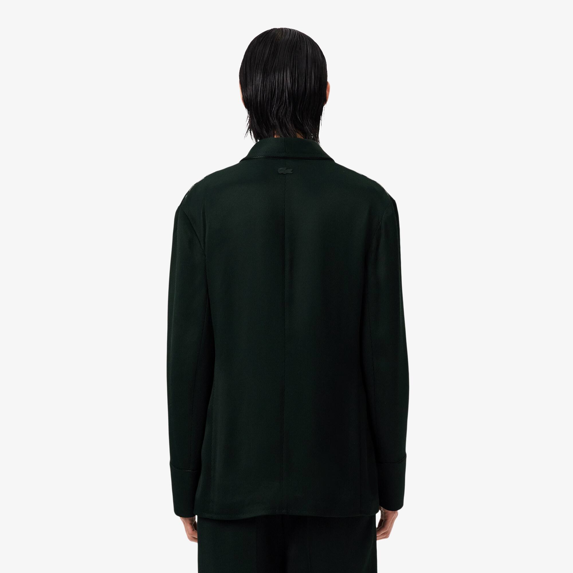 Thumbnail - Lacoste Blazer Runway aus Satin mit Schalkragen - Vert Fonce Size 48 - S-M