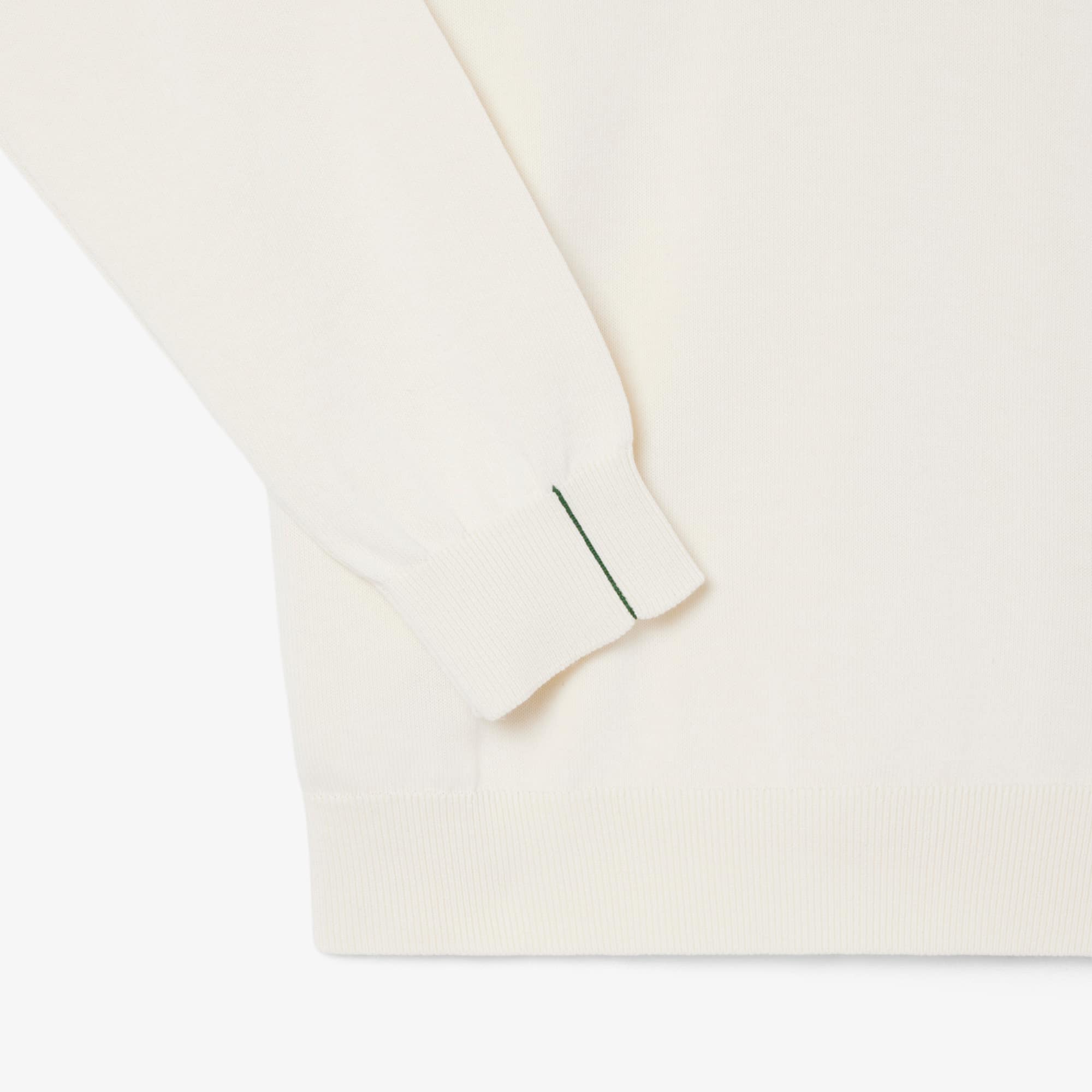 Thumbnail - Lacoste Pullover aus Baumwolle mit Reißverschluss und hohem Kragen - Weiß Size S