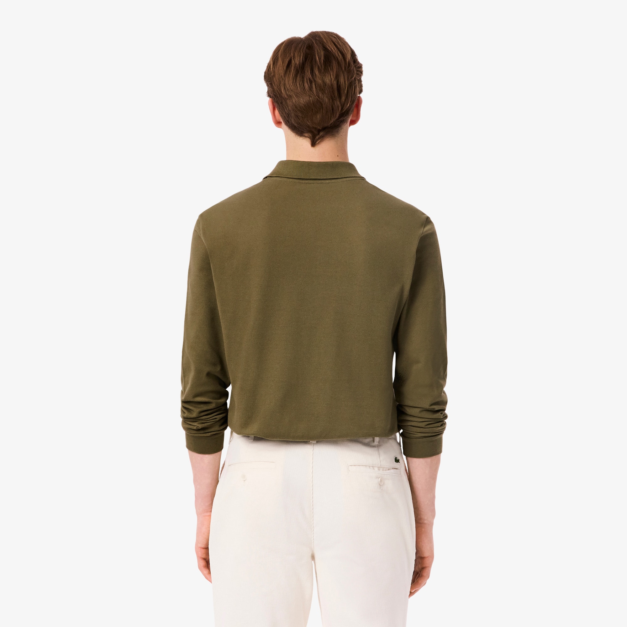 Thumbnail - Lacoste Classic Fit-Polohemd L.12.12 mit langen Ärmeln - Khaki Grün Size 4XL