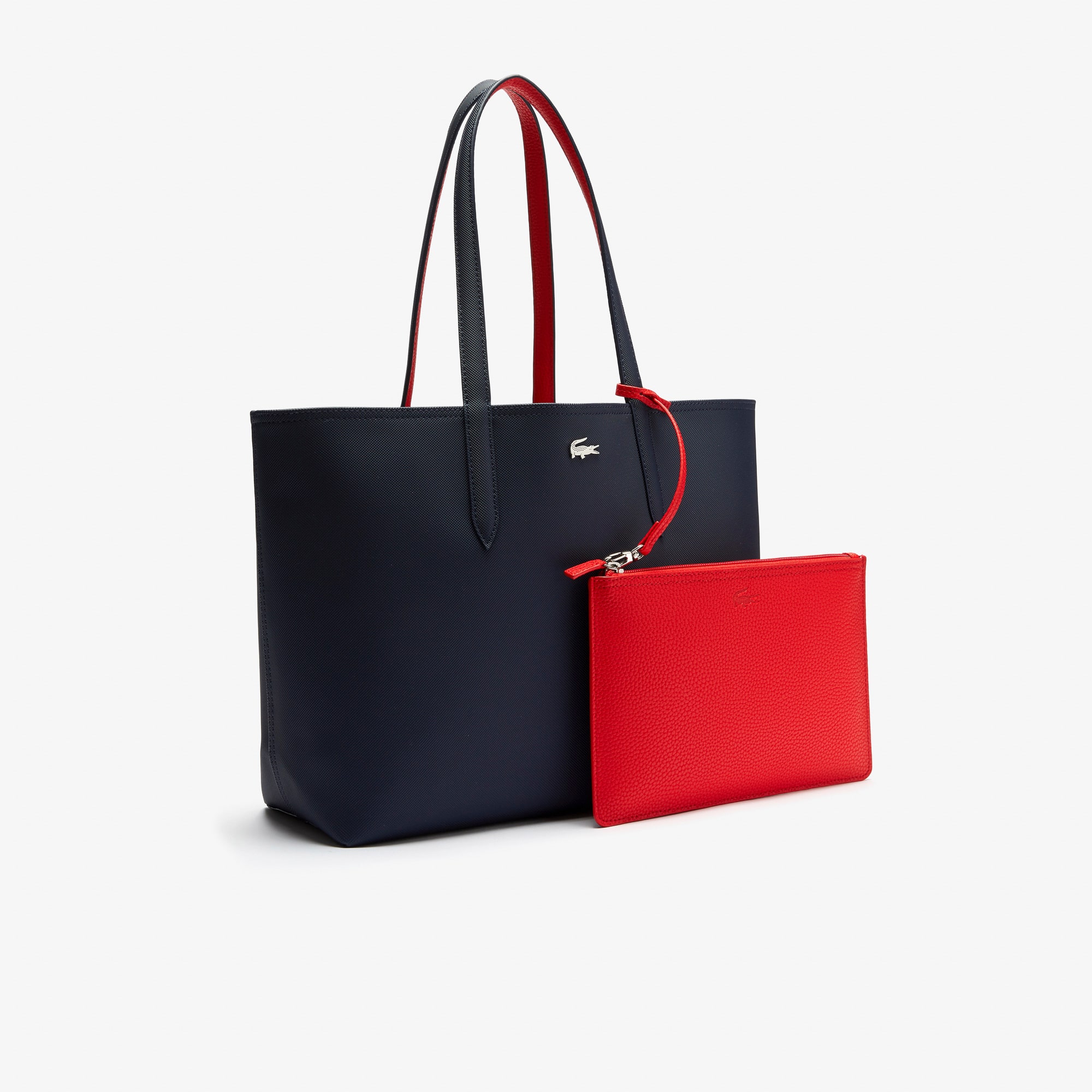 Thumbnail - Lacoste Wendbare Tote Bag Anna mit abnehmbarer Tasche - MARINE 166 ROUGE 240 Size One Size